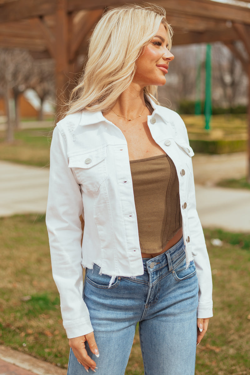 RISEN Button Up Ombre Washed Jacket