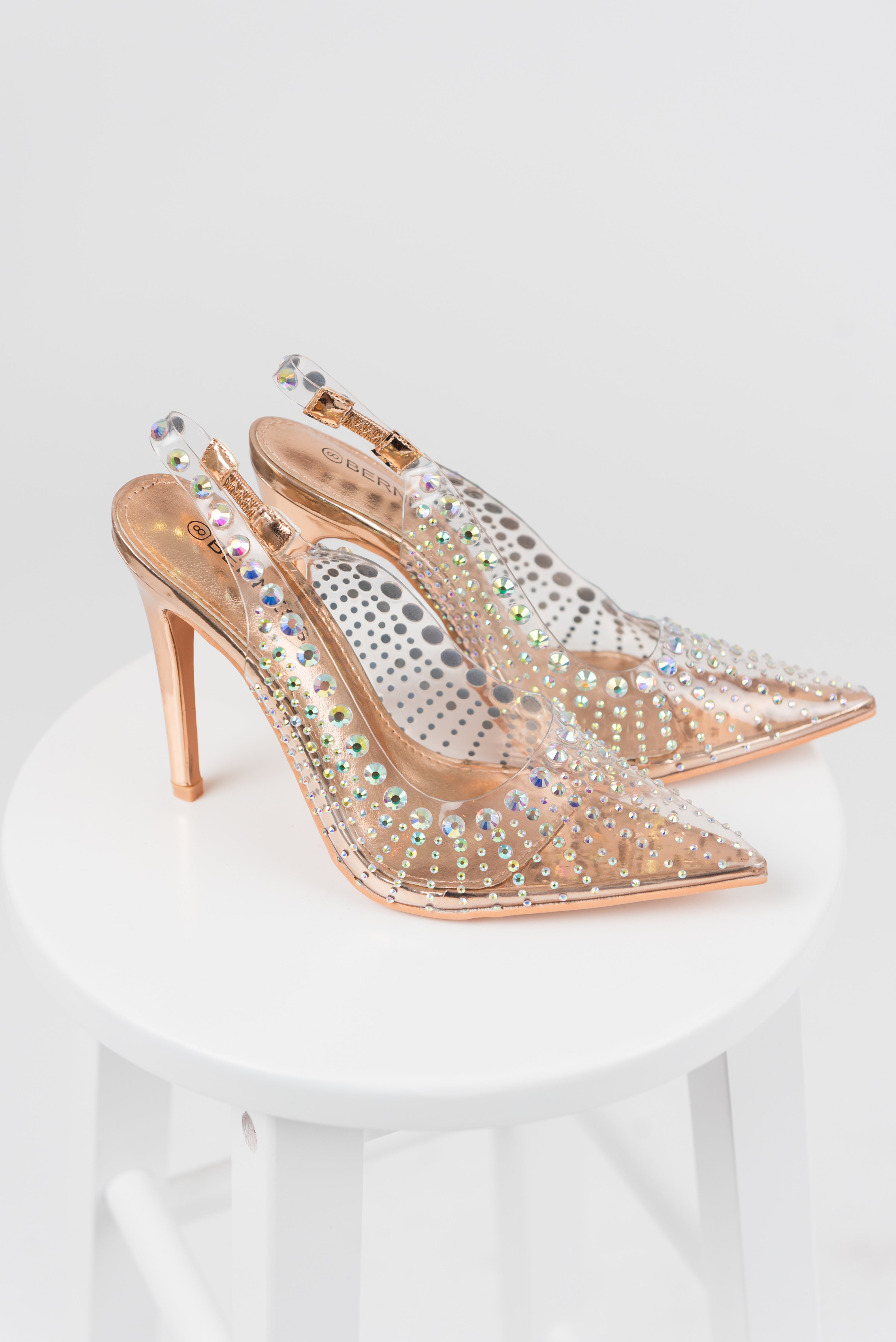 Rose Gold Crystal Covered Pointy Toe Pumps | ALLURE | Pre Fall 18 | JIMMY  CHOO