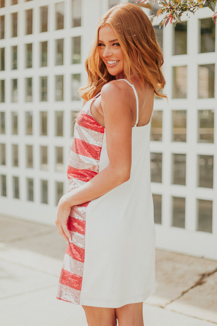 Ruby American Flag Sequined Cami Shift Dress