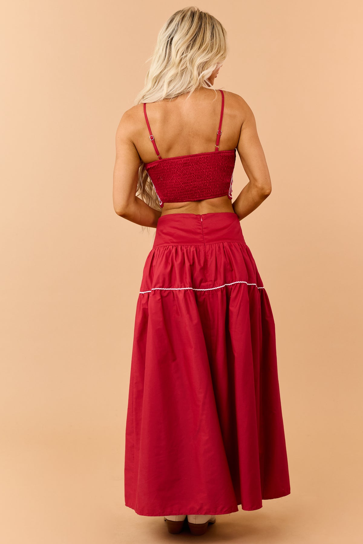 PRE-ORDER Ruby Cotton Contrast Detail Tank Top and Skirt Set SHIP ETA 9/20