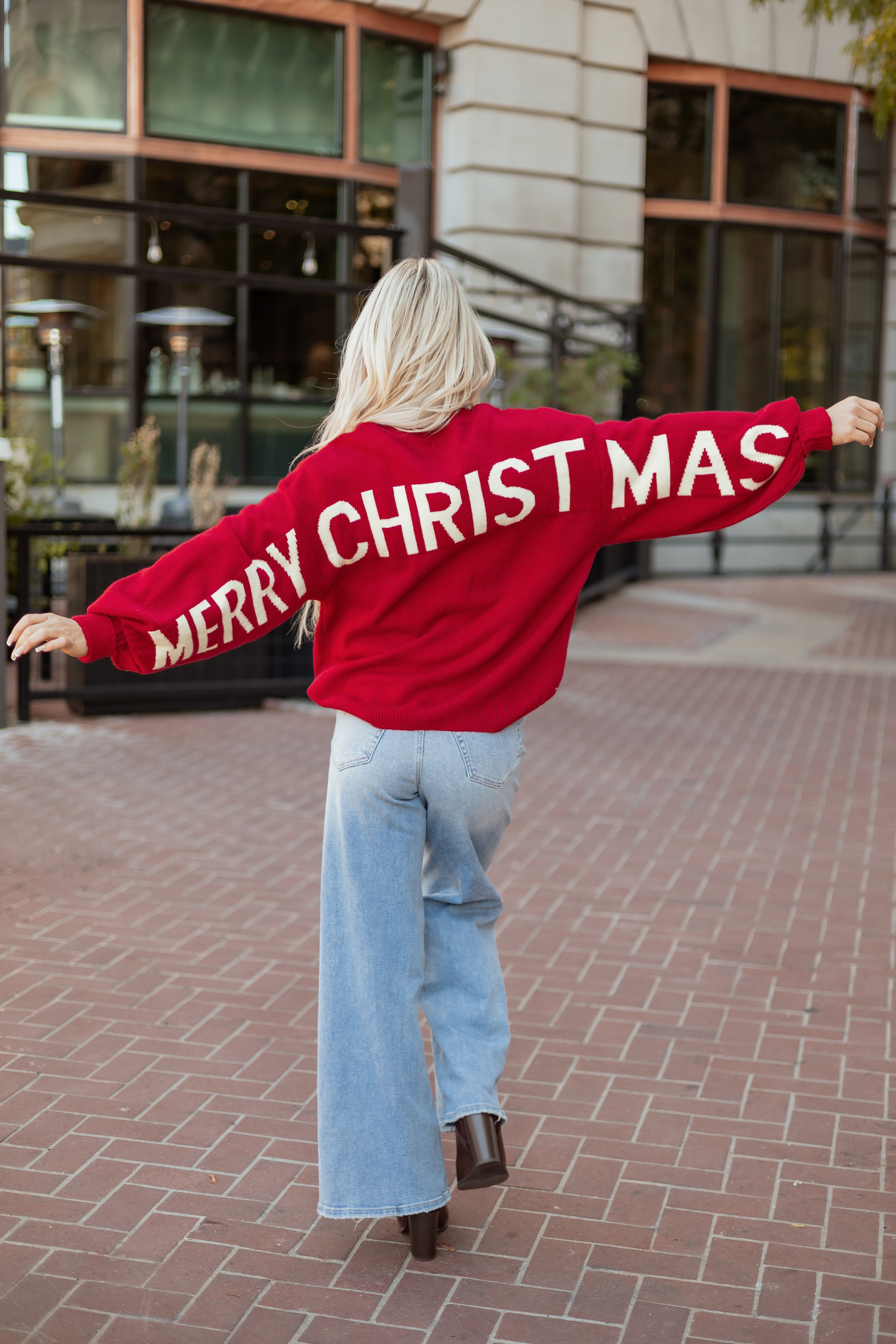 Mello Ruby 'HO HO HO' Christmas Lettering Sweater | Lime Lush Boutique