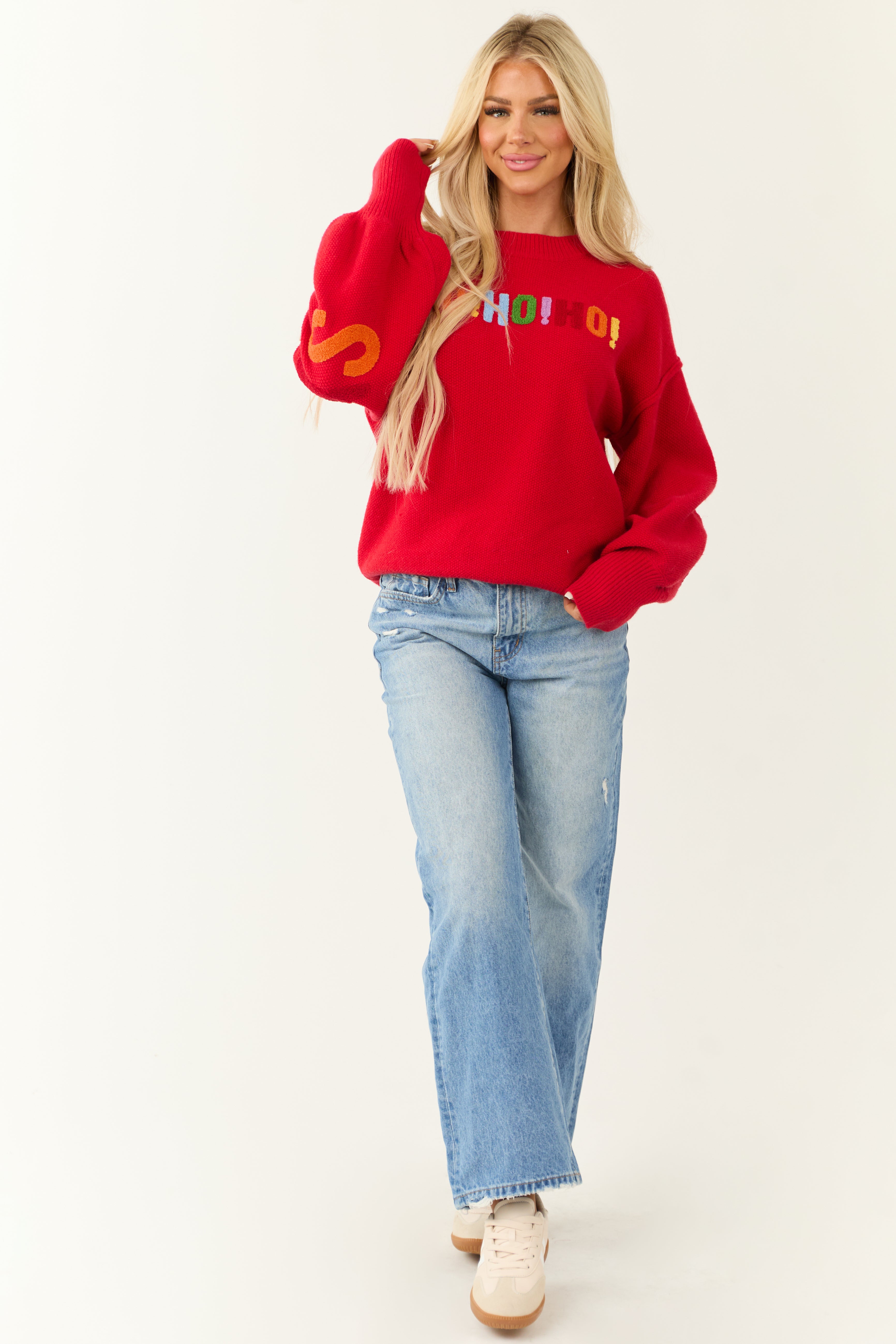 PRE-ORDER Ruby HO HO HO Multicolor Graphic Knit Sweater SHIP ETA 11/5