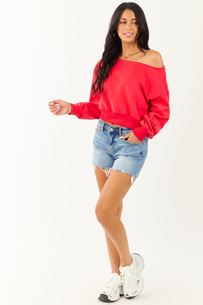 Ruby Off Shoulder Cropped Sweatshirt