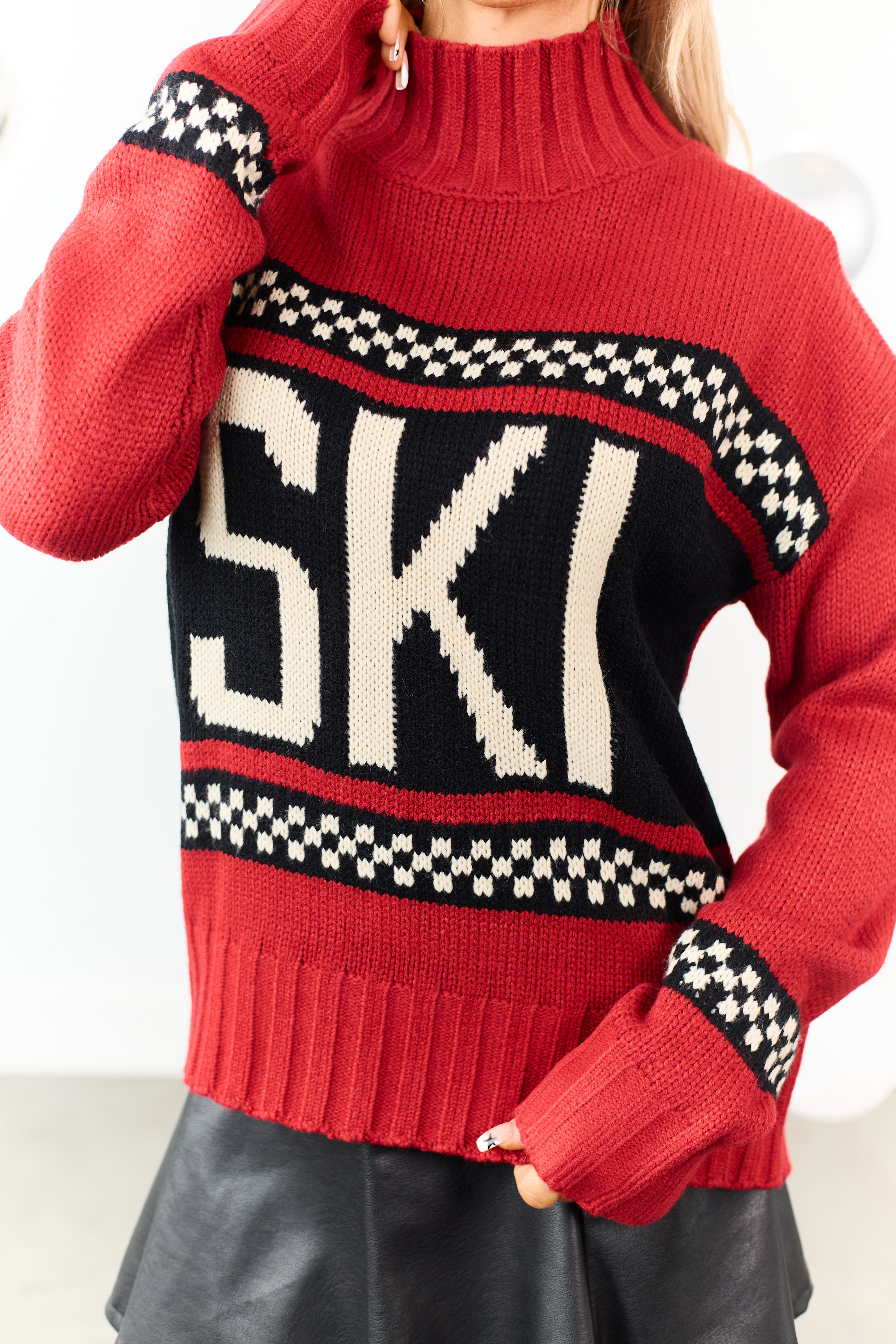Ruby 'SKI' Graphic Heavyweight Knit Relaxed Sweater