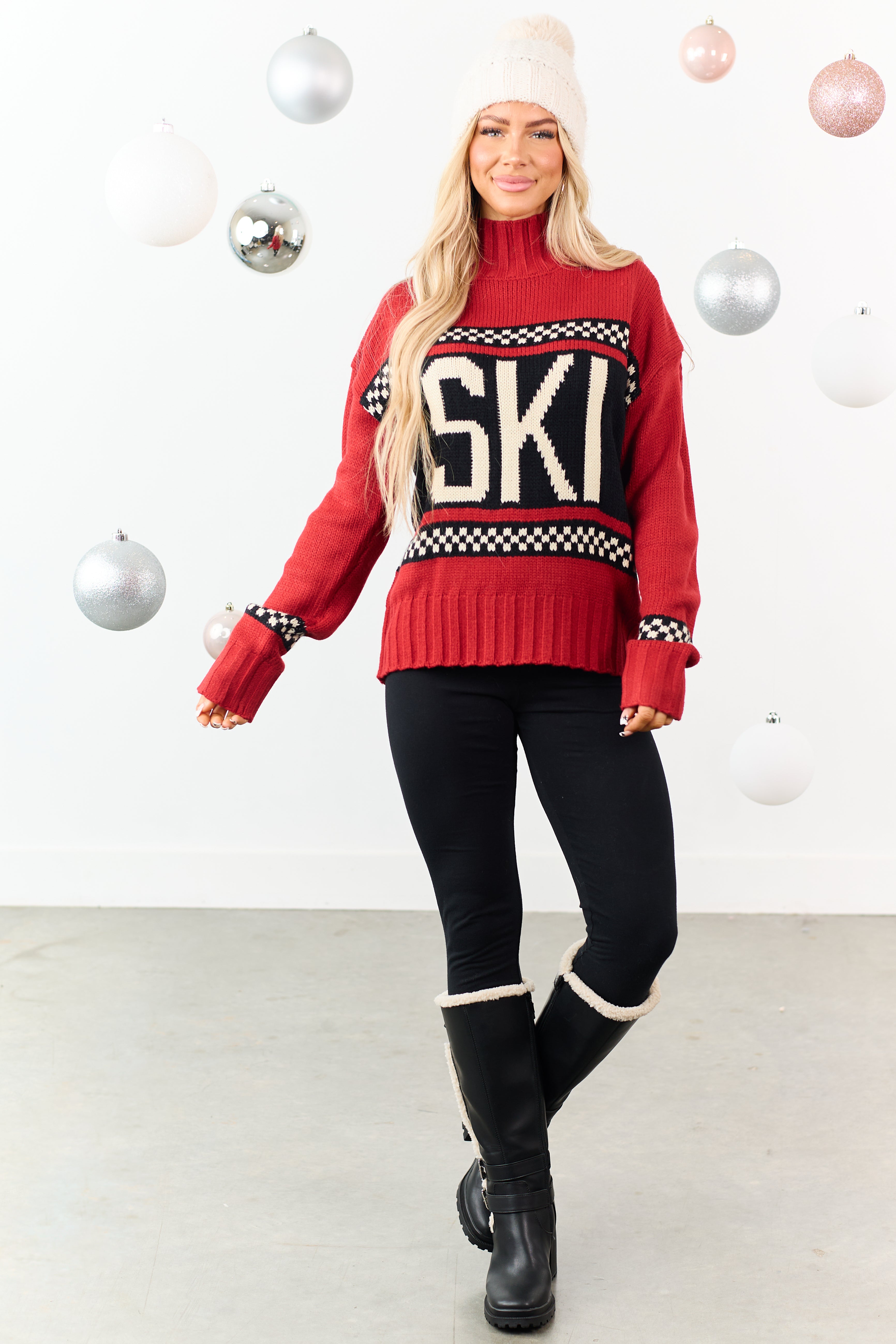 Ruby 'SKI' Graphic Heavyweight Knit Relaxed Sweater