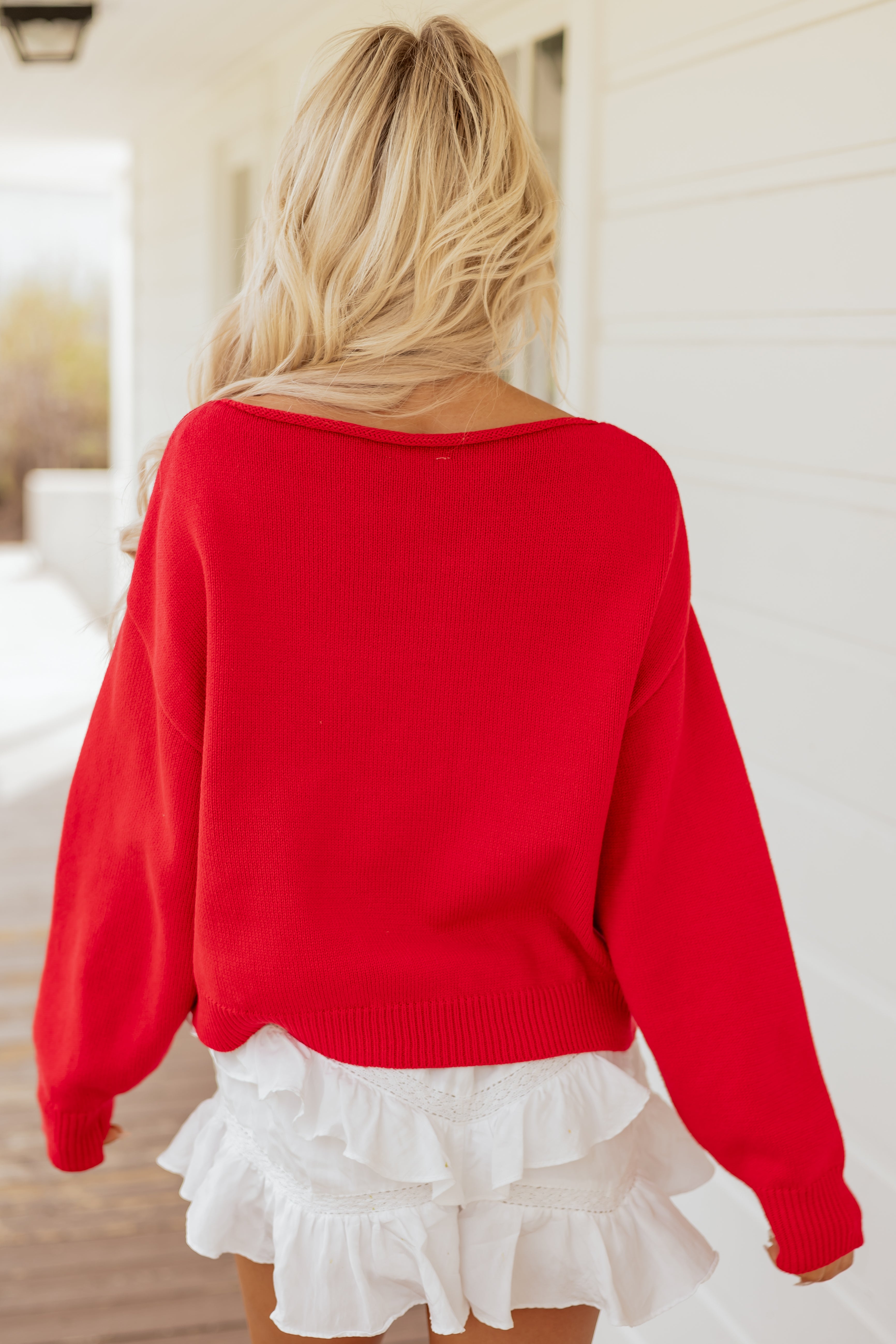 Ruby Sailboat Graphic Boatneck Sweater