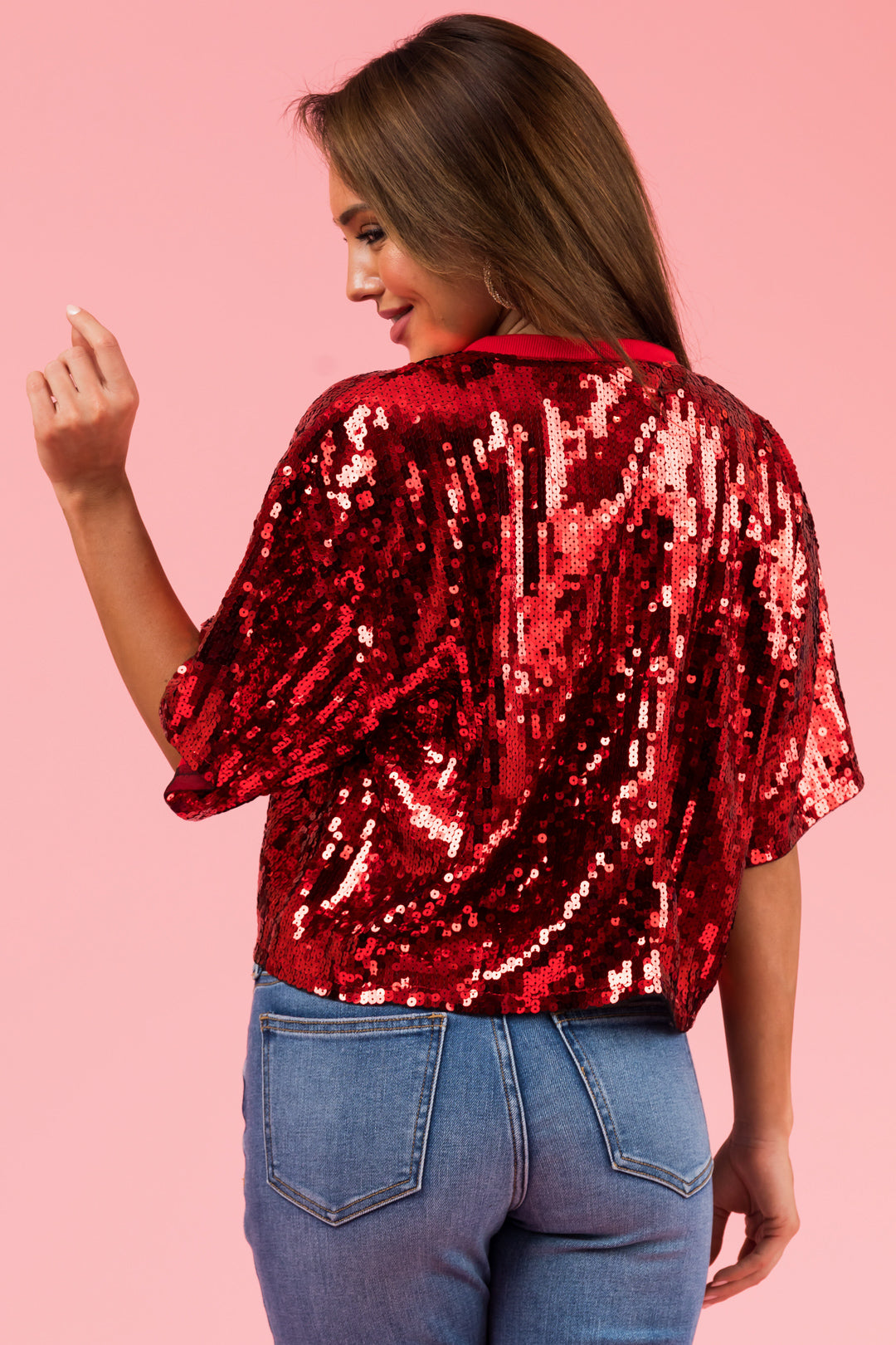 Ruby Sequin 'Sparkle All the Way' Crop Top