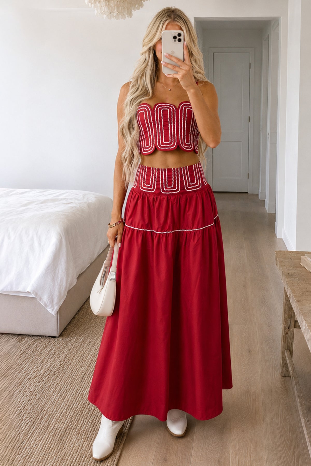 PRE-ORDER Ruby Cotton Contrast Detail Tank Top and Skirt Set SHIP ETA 9/20