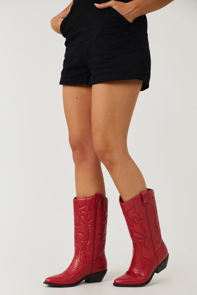 Ruby Faux Leather Pointed Toe Western Boots