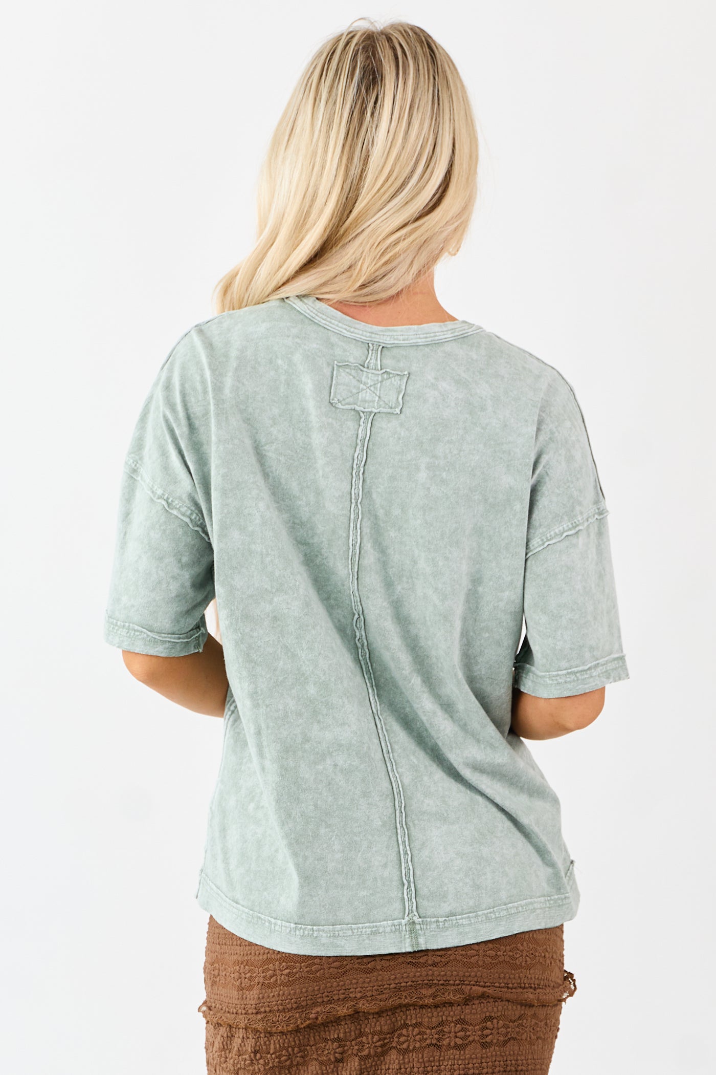 Sage Washed Cotton Western Graphic Short Sleeve Tee