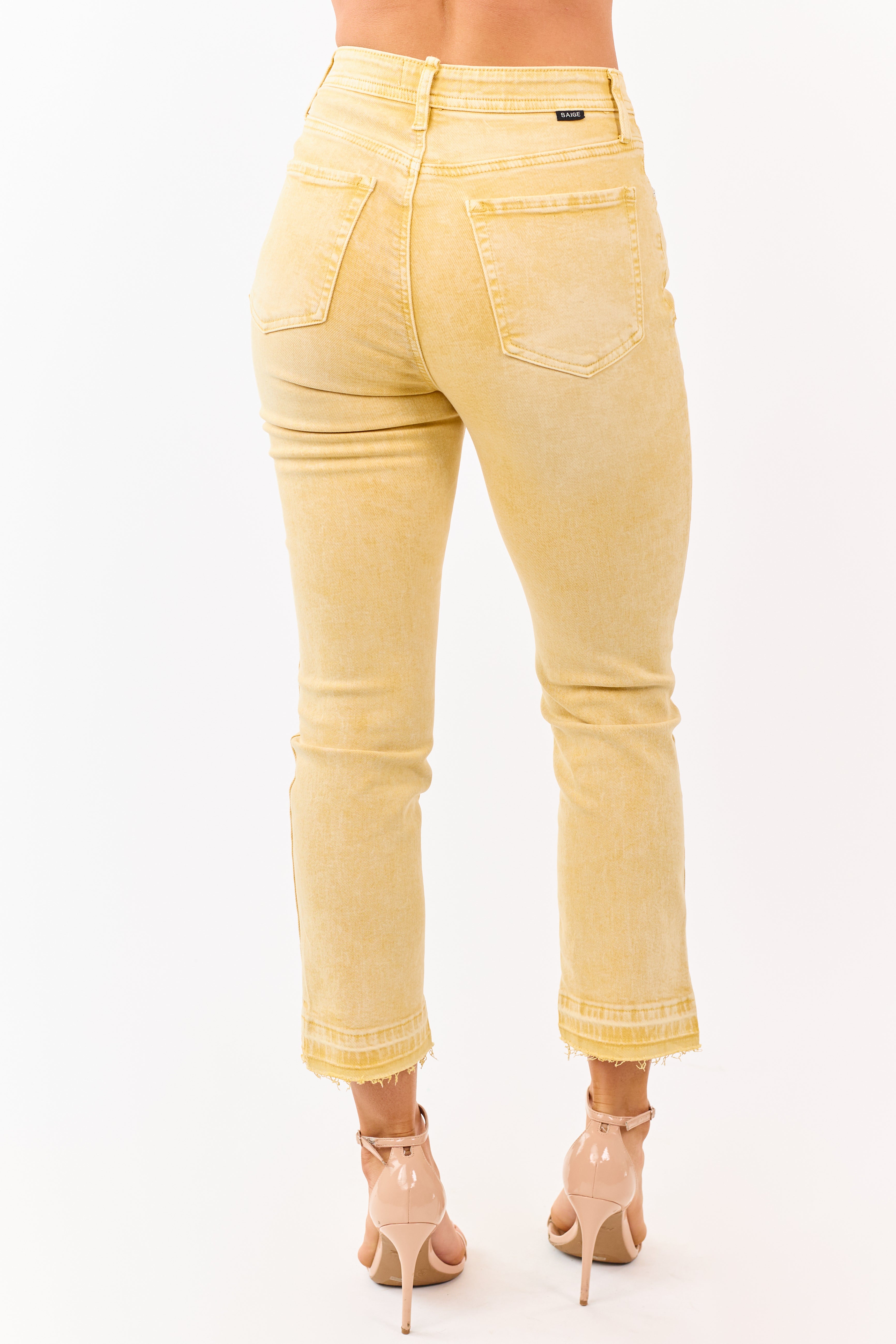 Saige Amber Tummy Control Crop Kick Flare Jeans
