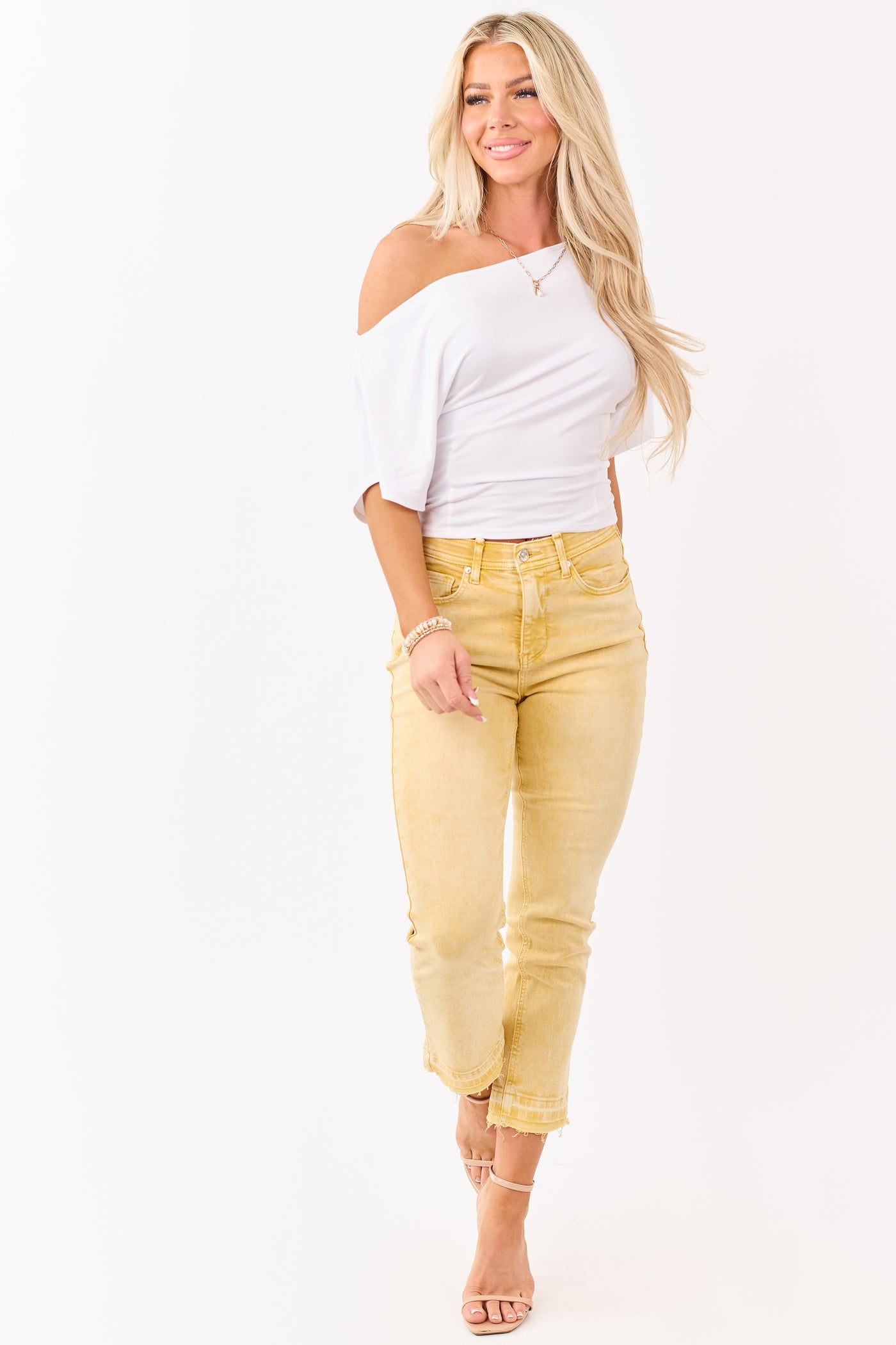 Saige Amber Tummy Control Crop Kick Flare Jeans