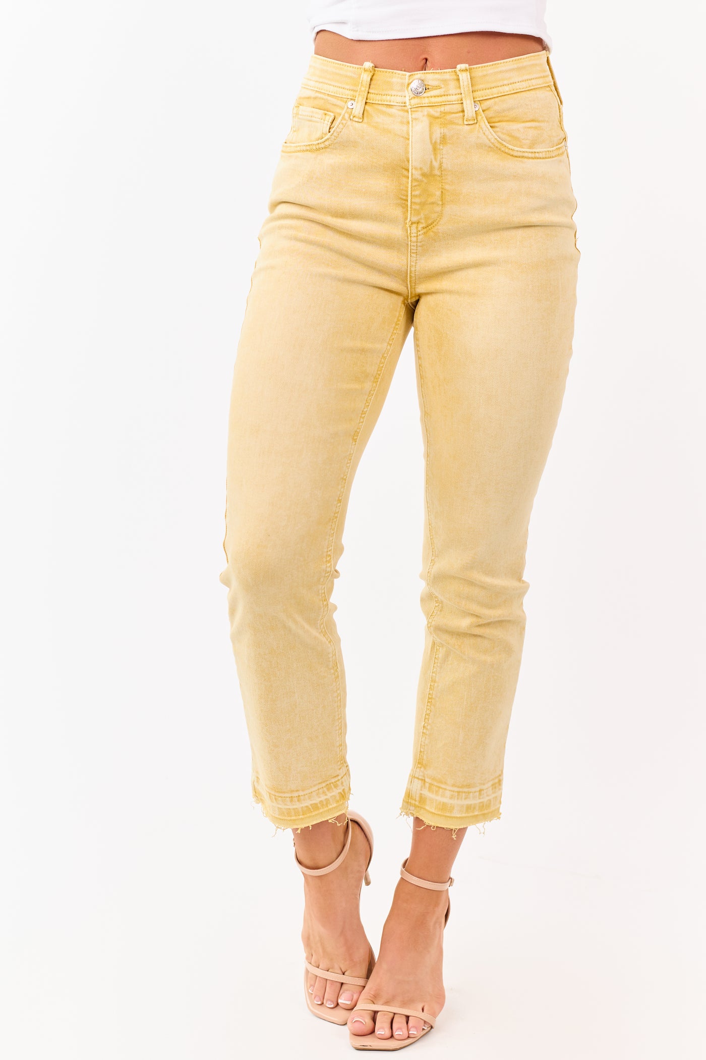 Saige Amber Tummy Control Crop Kick Flare Jeans