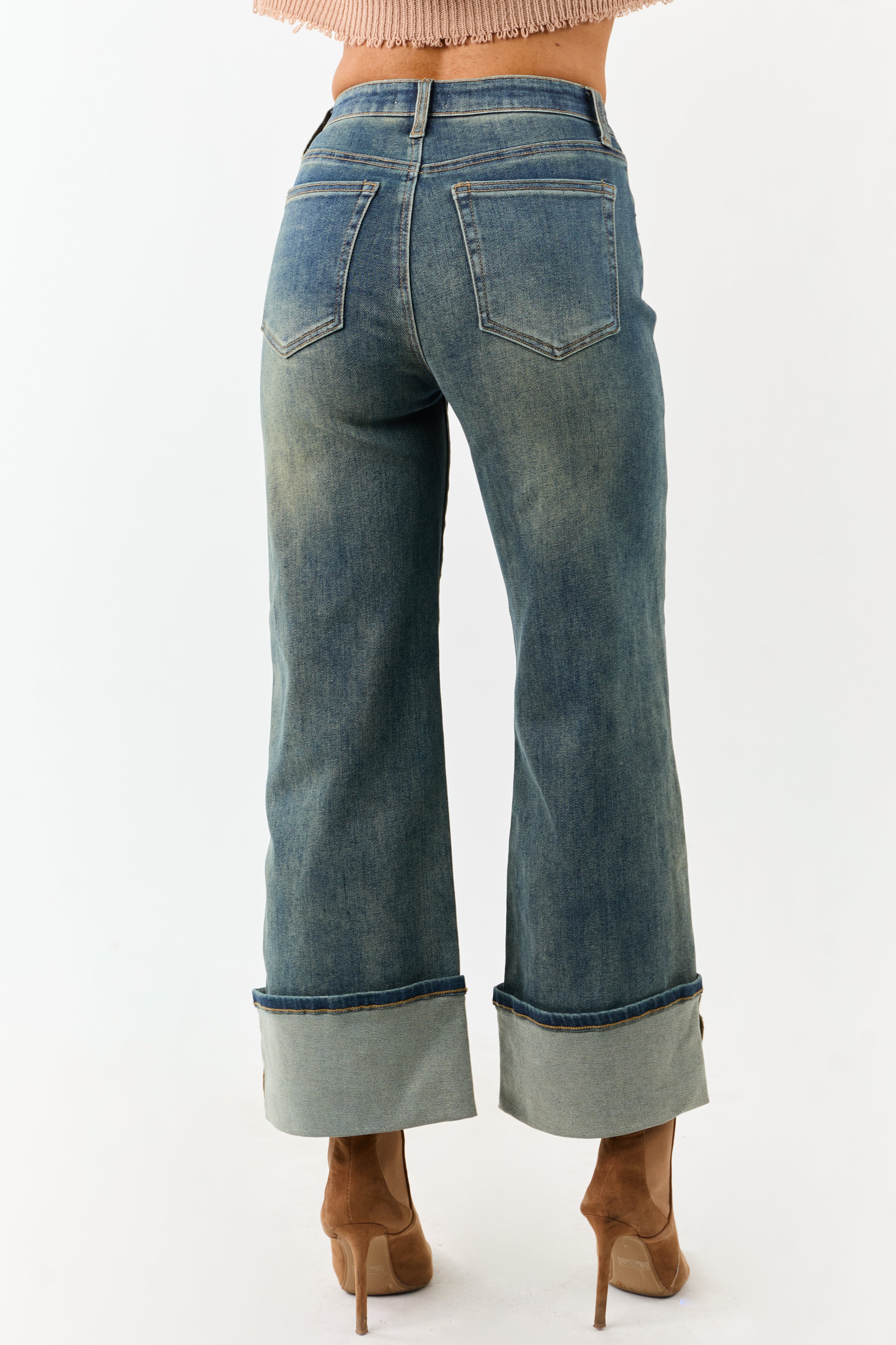 Saige Dark Vintage Tummy Control Stretchy Straight Jeans