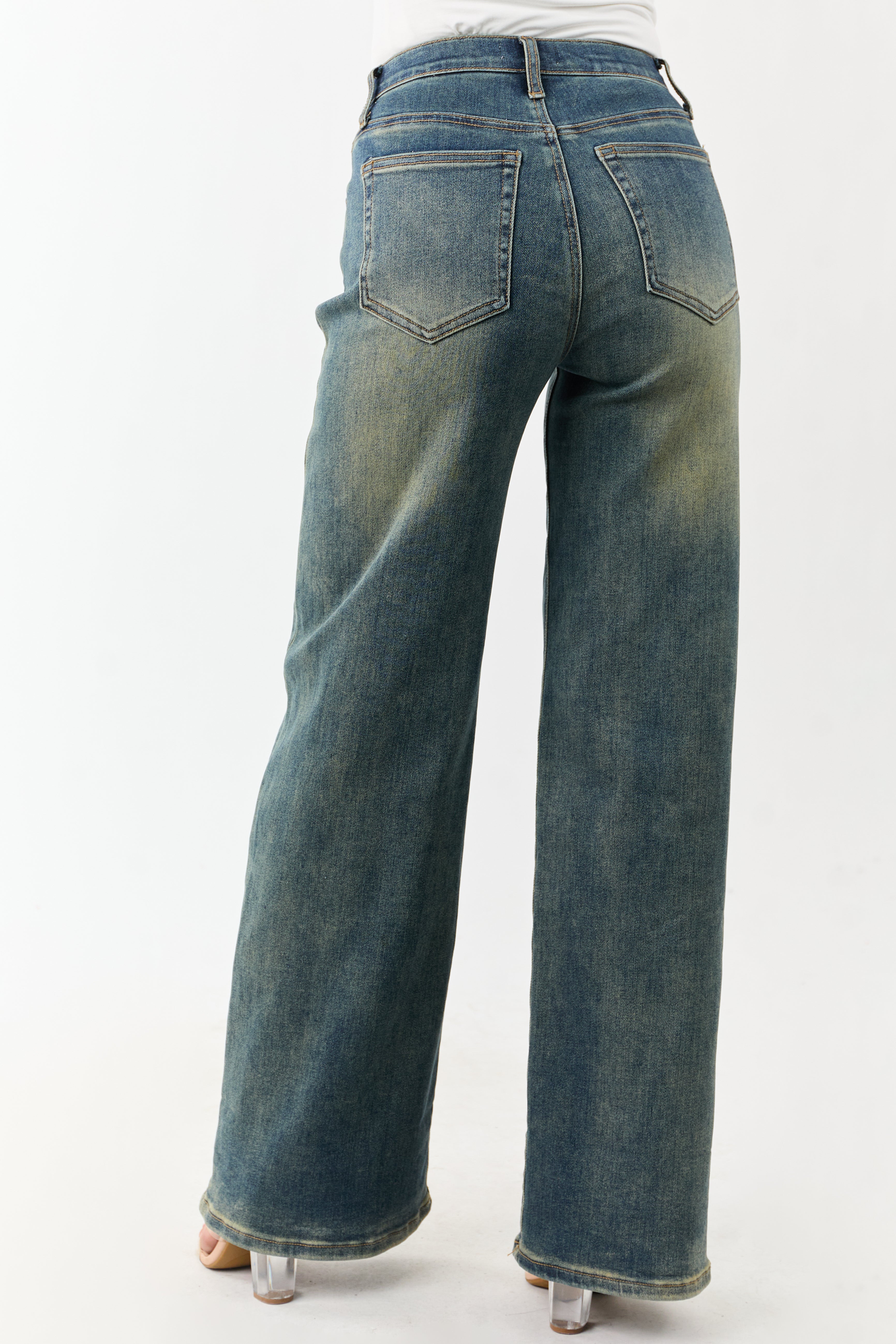 Saige Dark Vintage Tummy Control Stretchy Straight Jeans