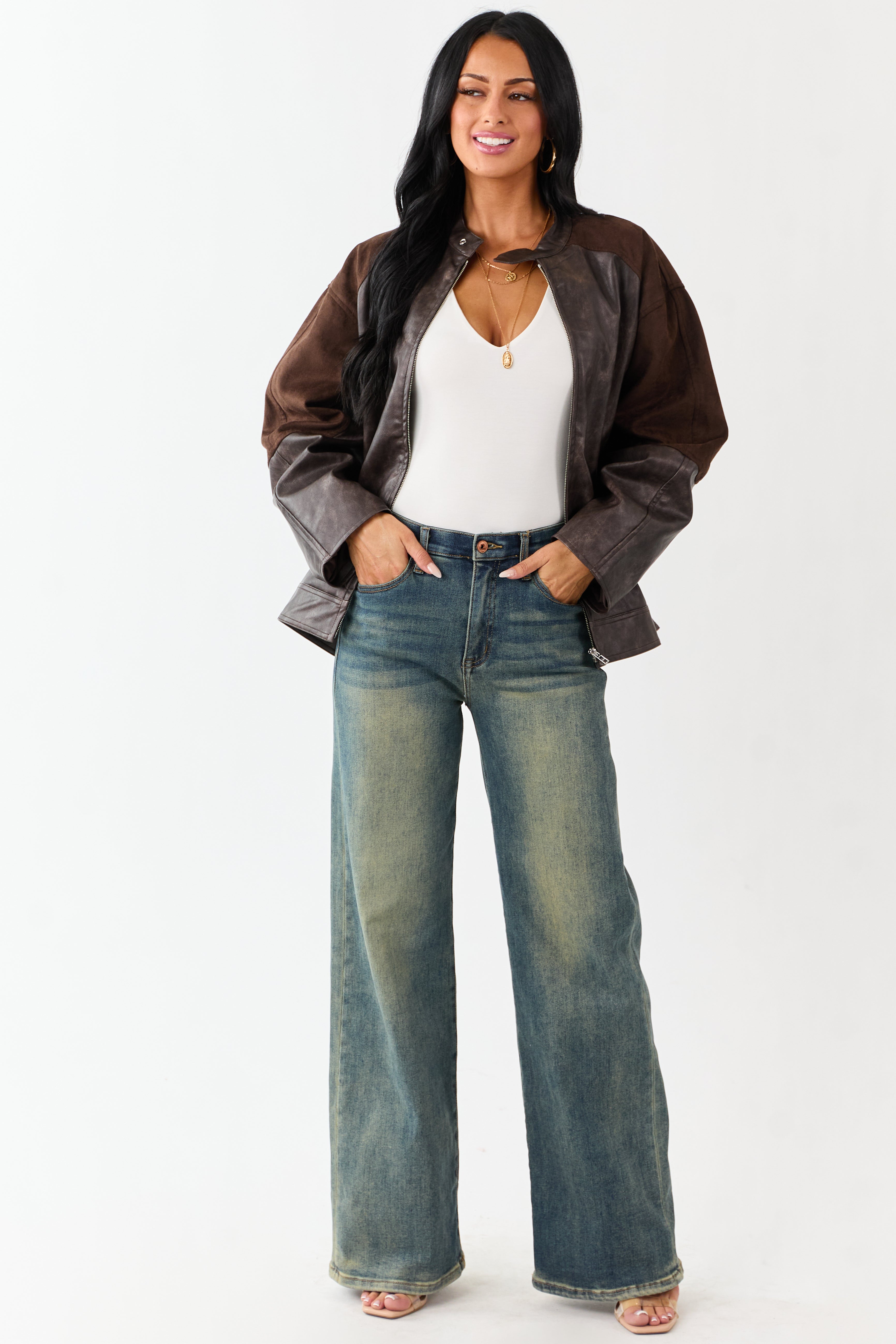 Saige Dark Vintage Tummy Control Stretchy Straight Jeans