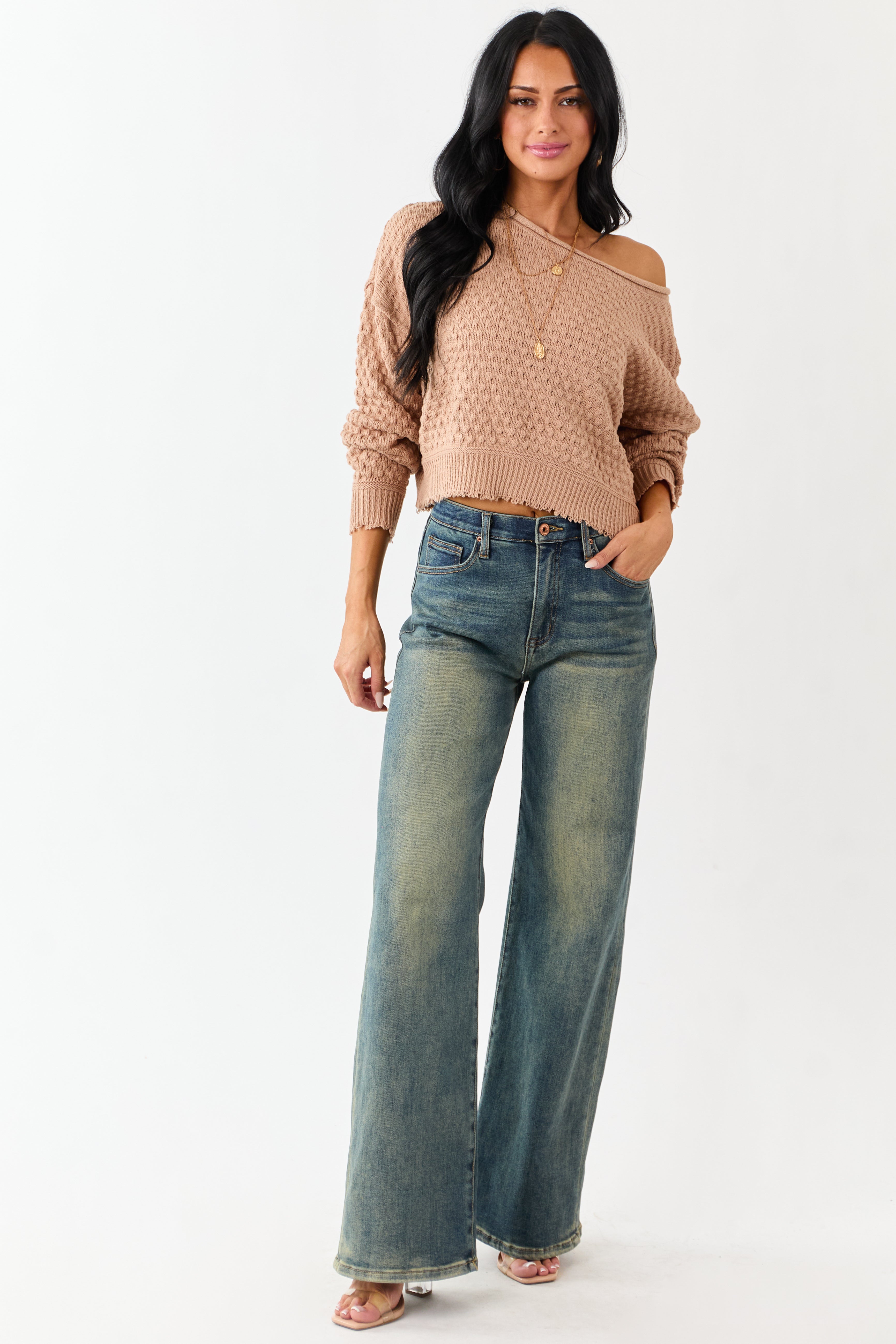 Saige Dark Vintage Tummy Control Stretchy Straight Jeans