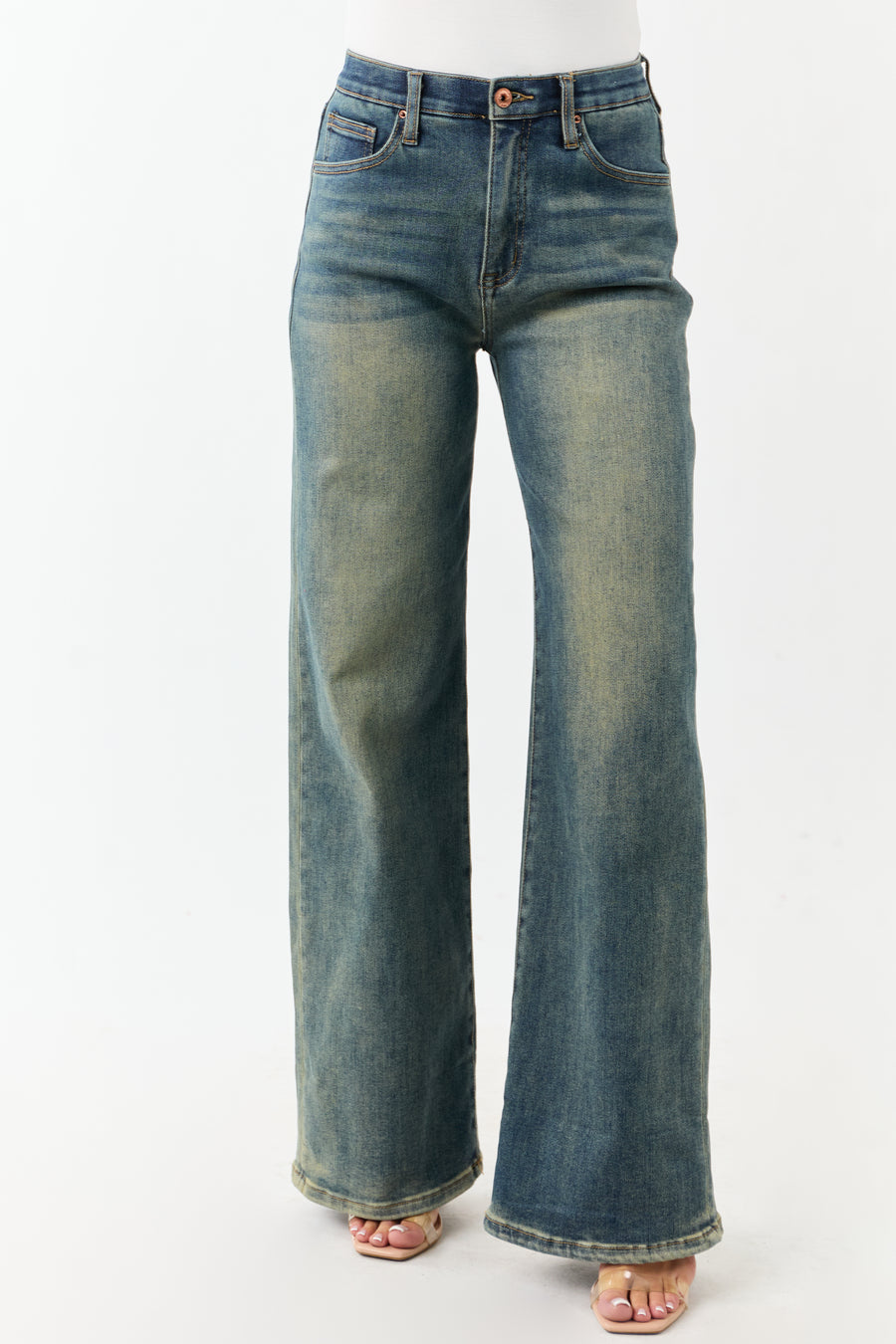 Saige Dark Vintage Tummy Control Stretchy Straight Jeans