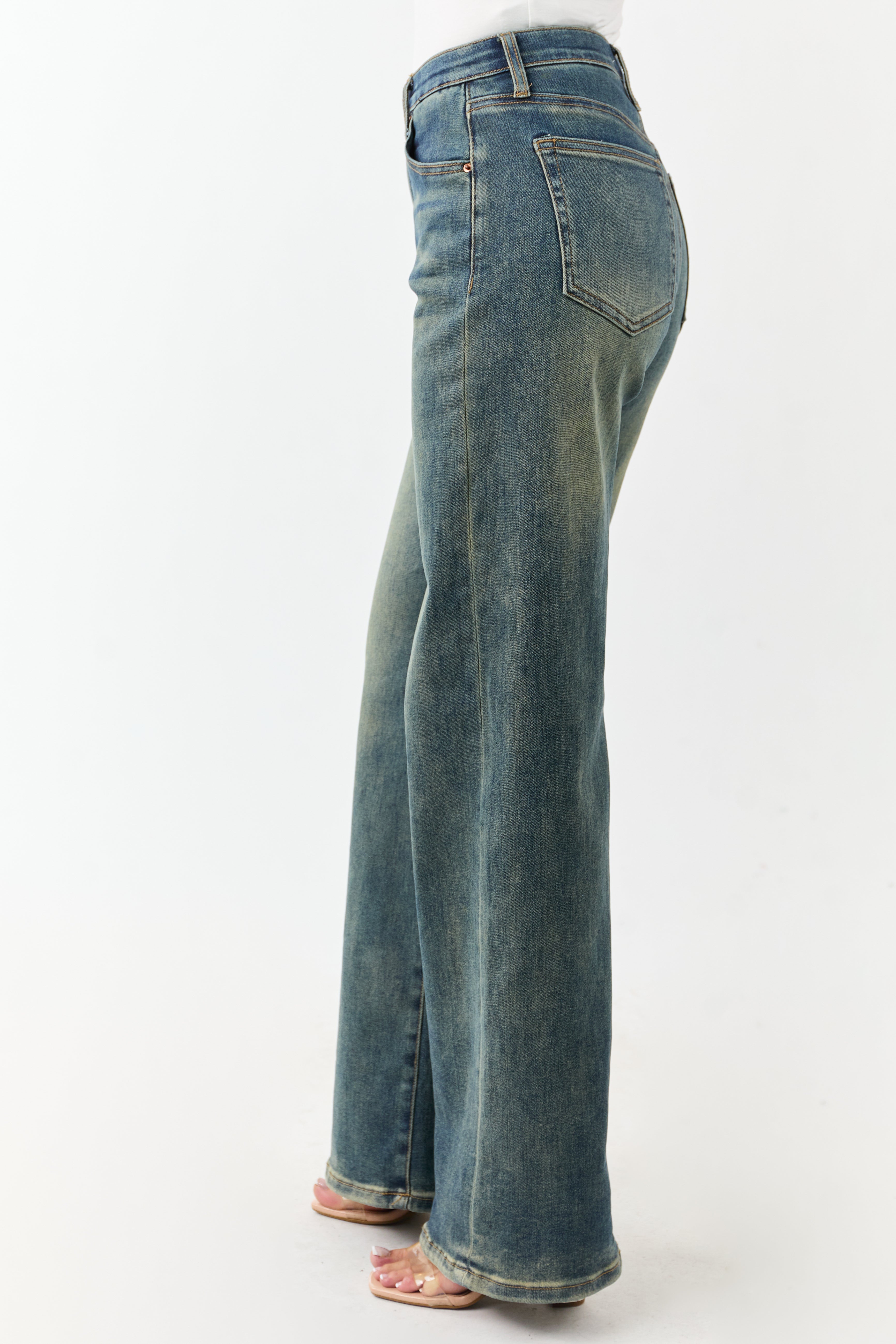 Saige Dark Vintage Tummy Control Stretchy Straight Jeans