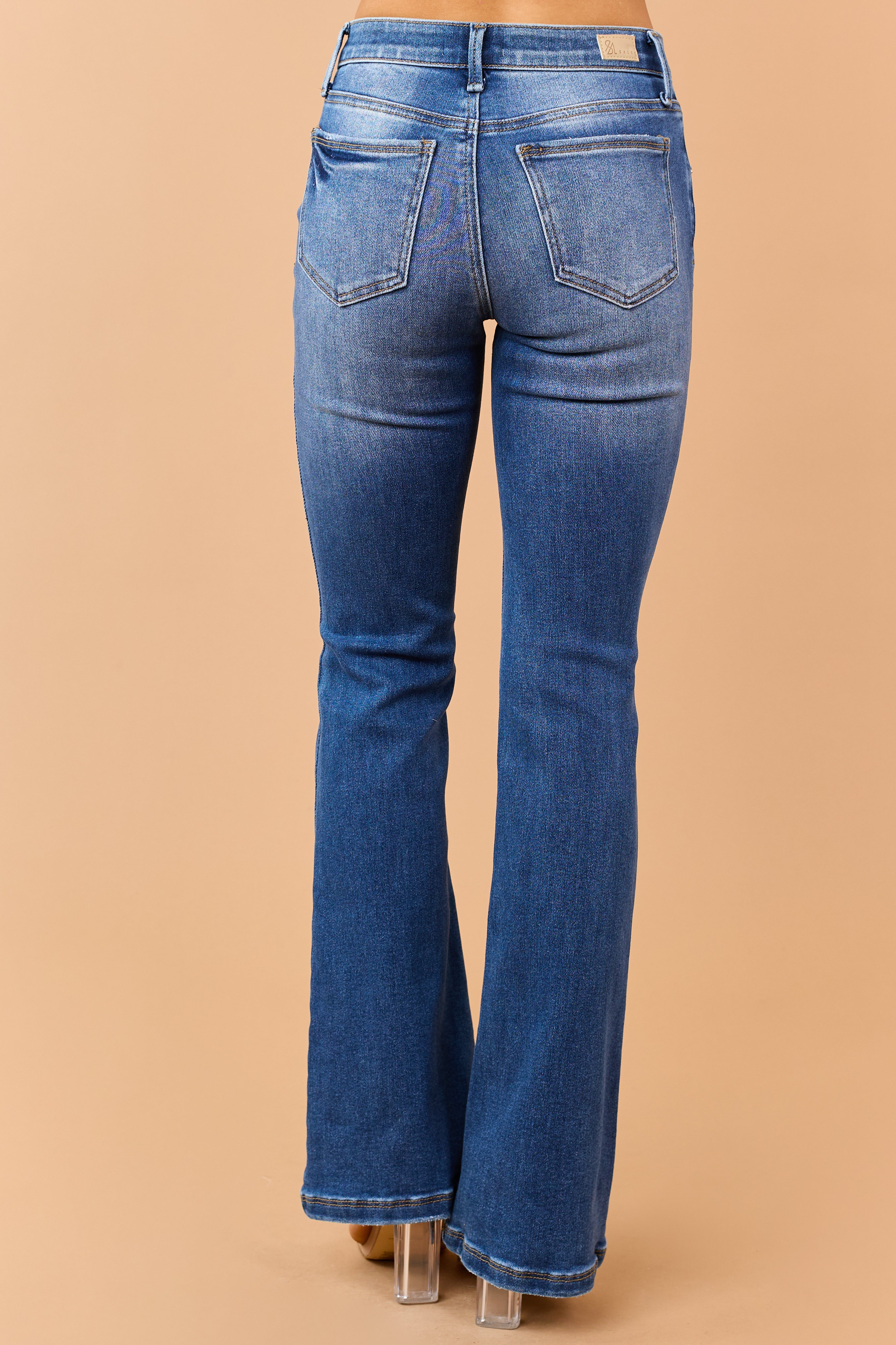 Saige Dark Wash Stretch Tummy Control Bootcut Jeans