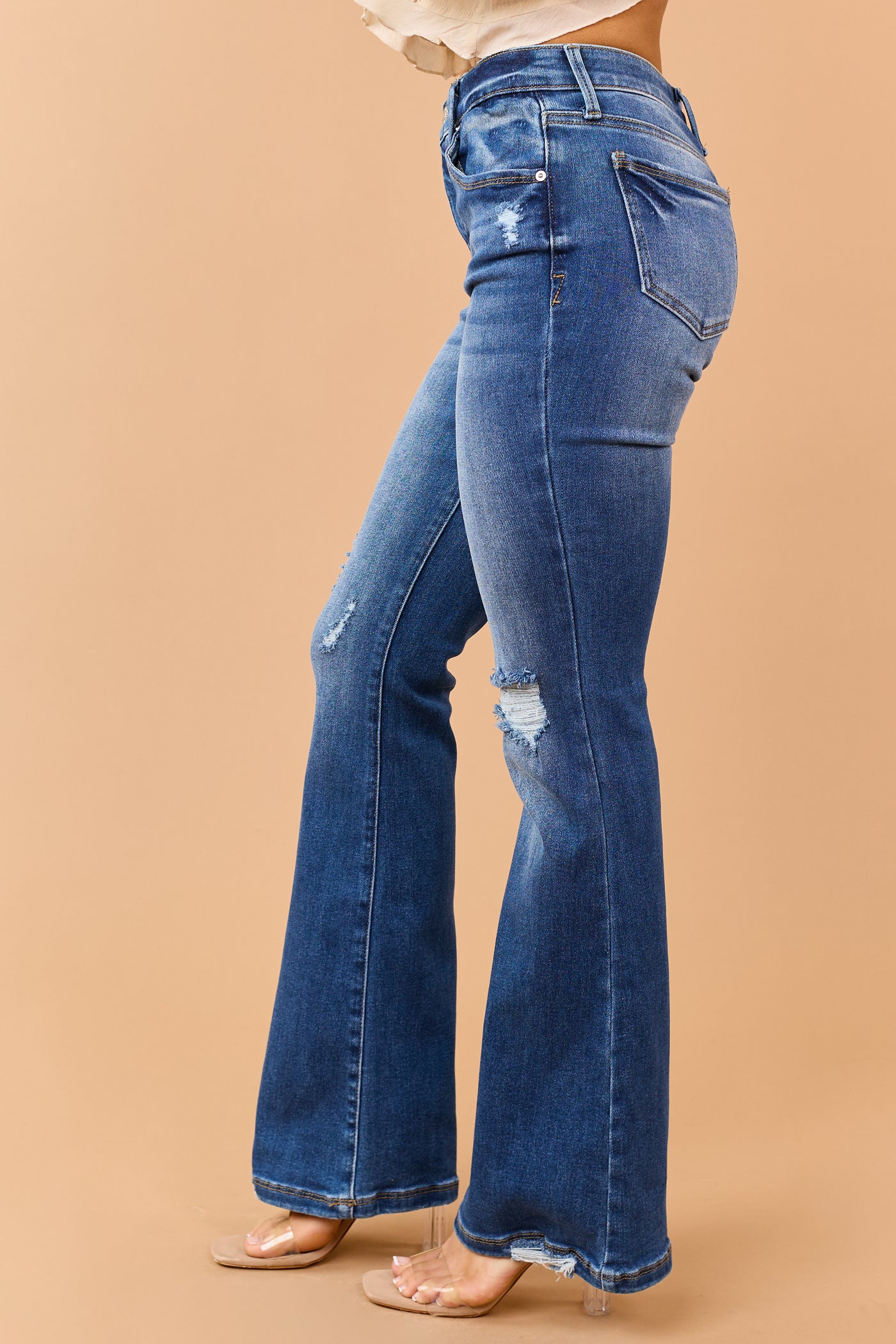 Saige Dark Wash Stretch Tummy Control Bootcut Jeans