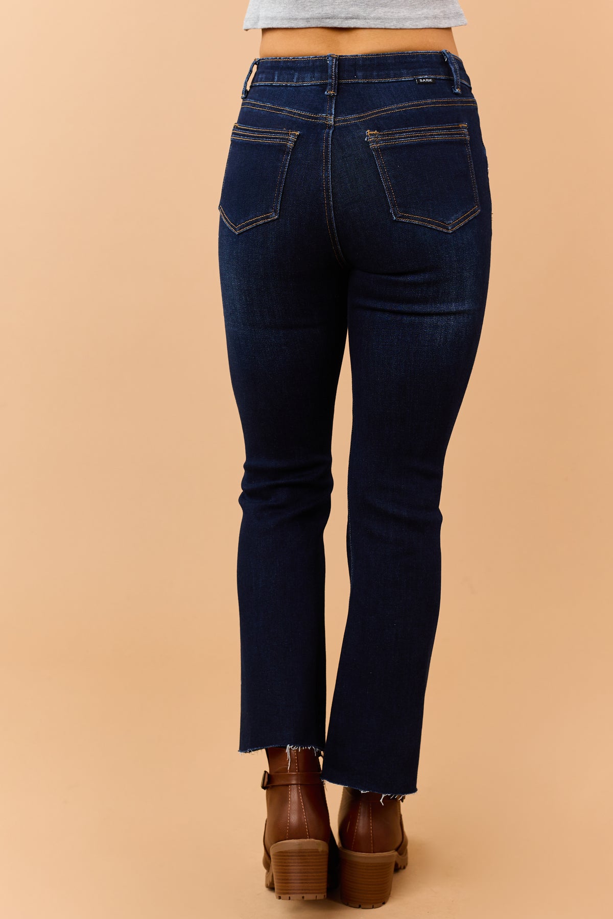 Saige Dark Wash Tummy Control Kick Flare Jeans