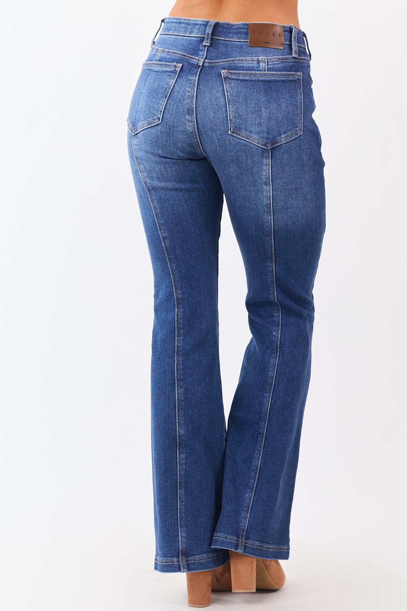 Saige Dark Wash Tummy Control Stretchy Bootcut Jeans