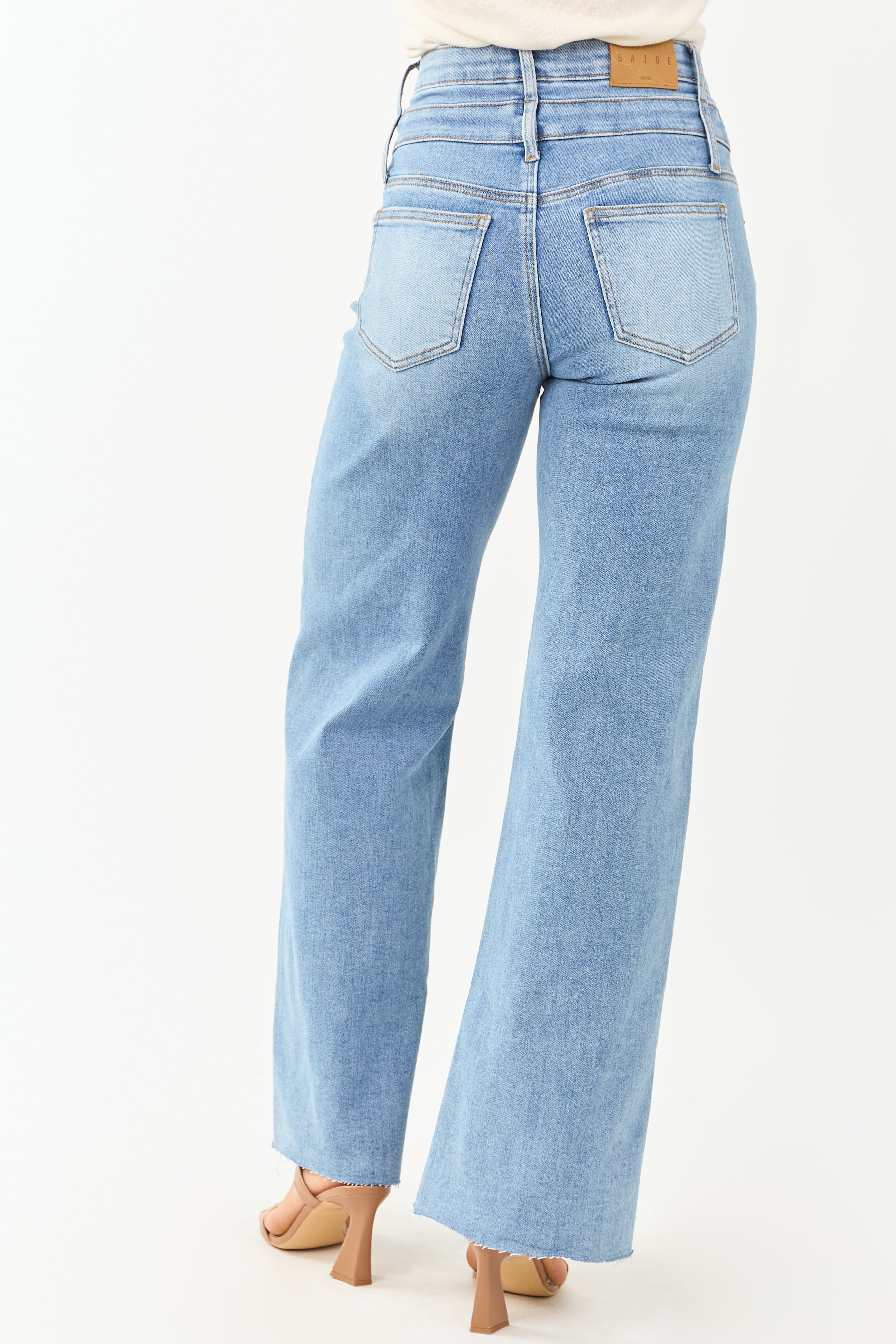 Saige Double Waist Tummy Control Straight Jeans