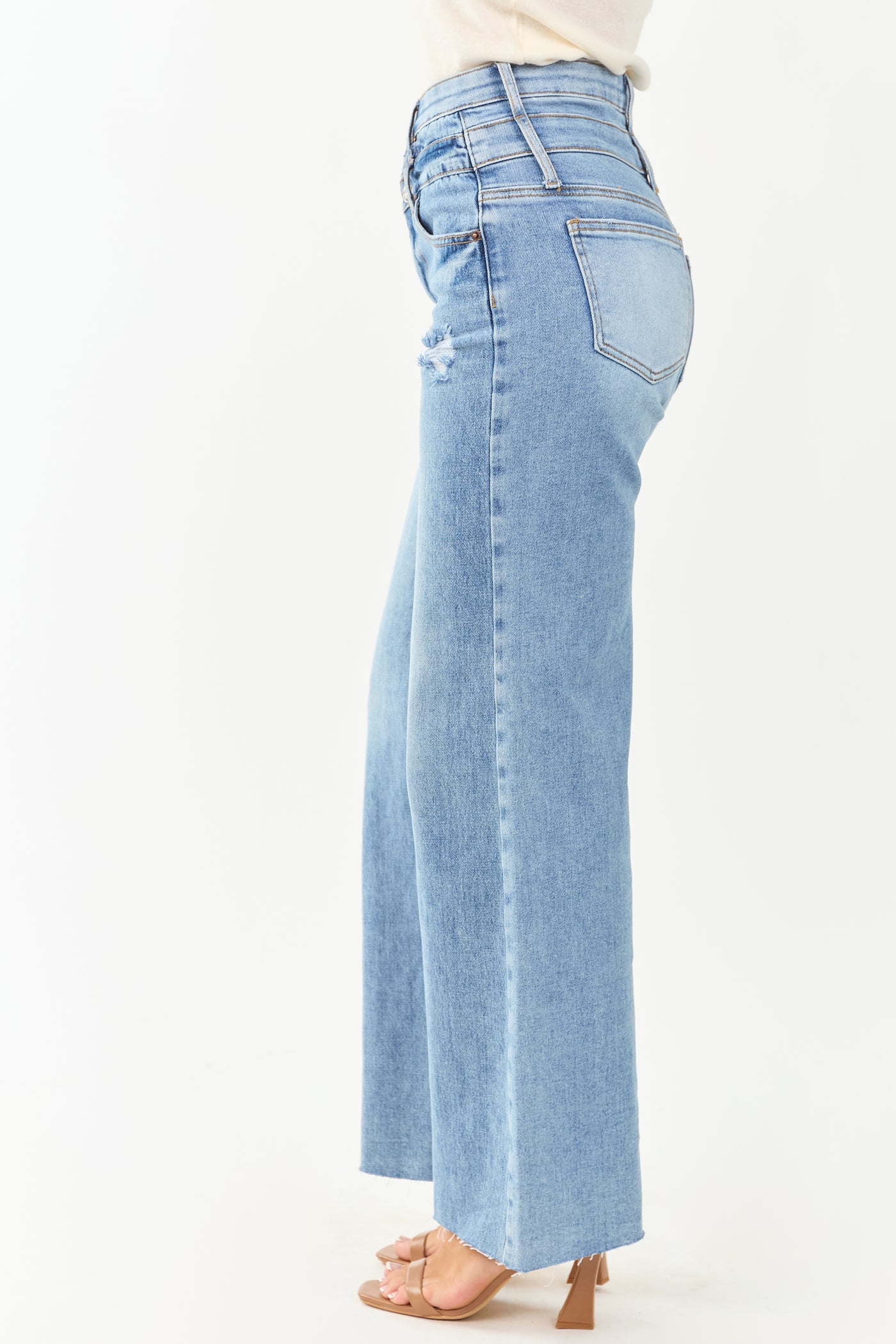 Saige Double Waist Tummy Control Straight Jeans