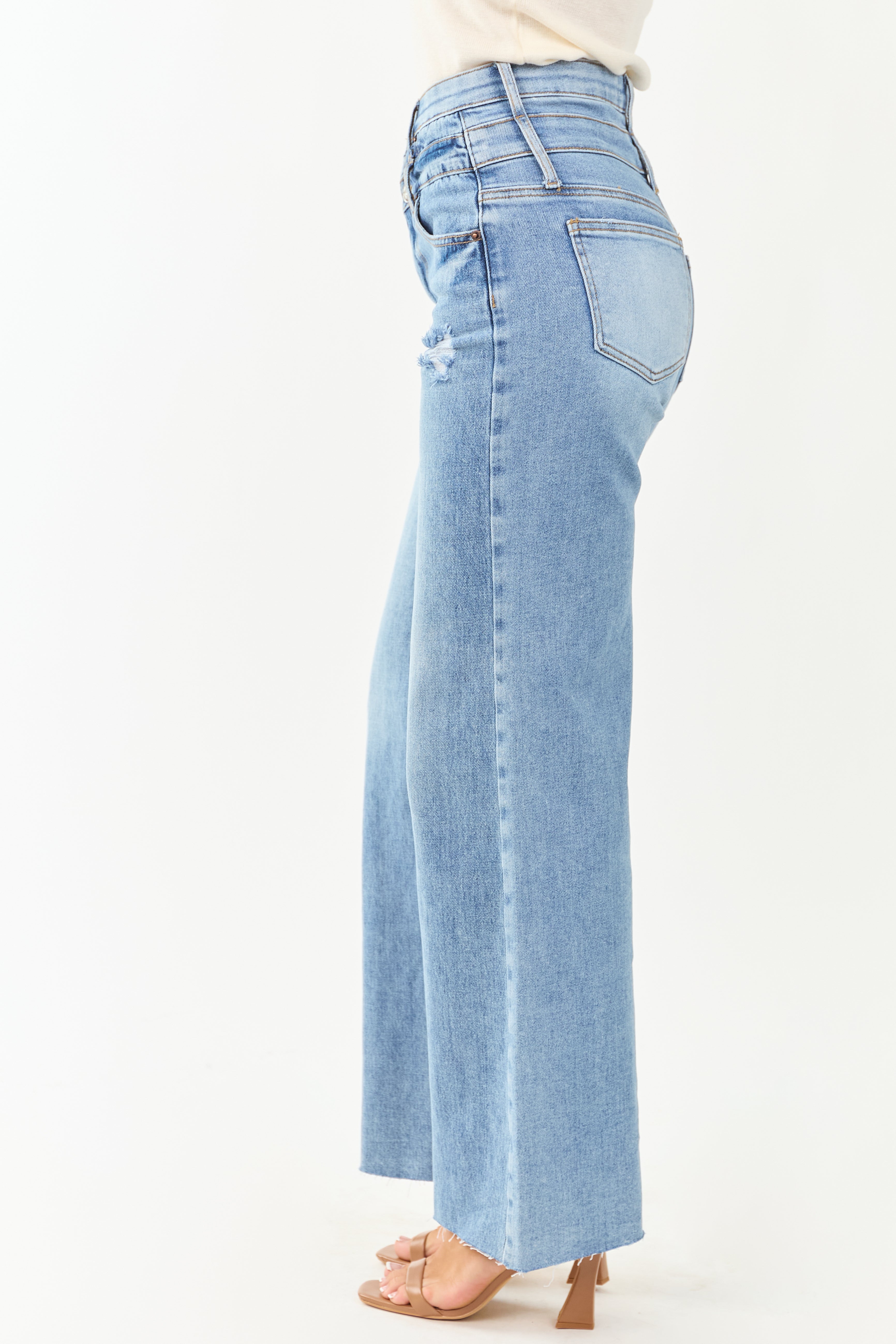 Saige Double Waist Tummy Control Straight Jeans