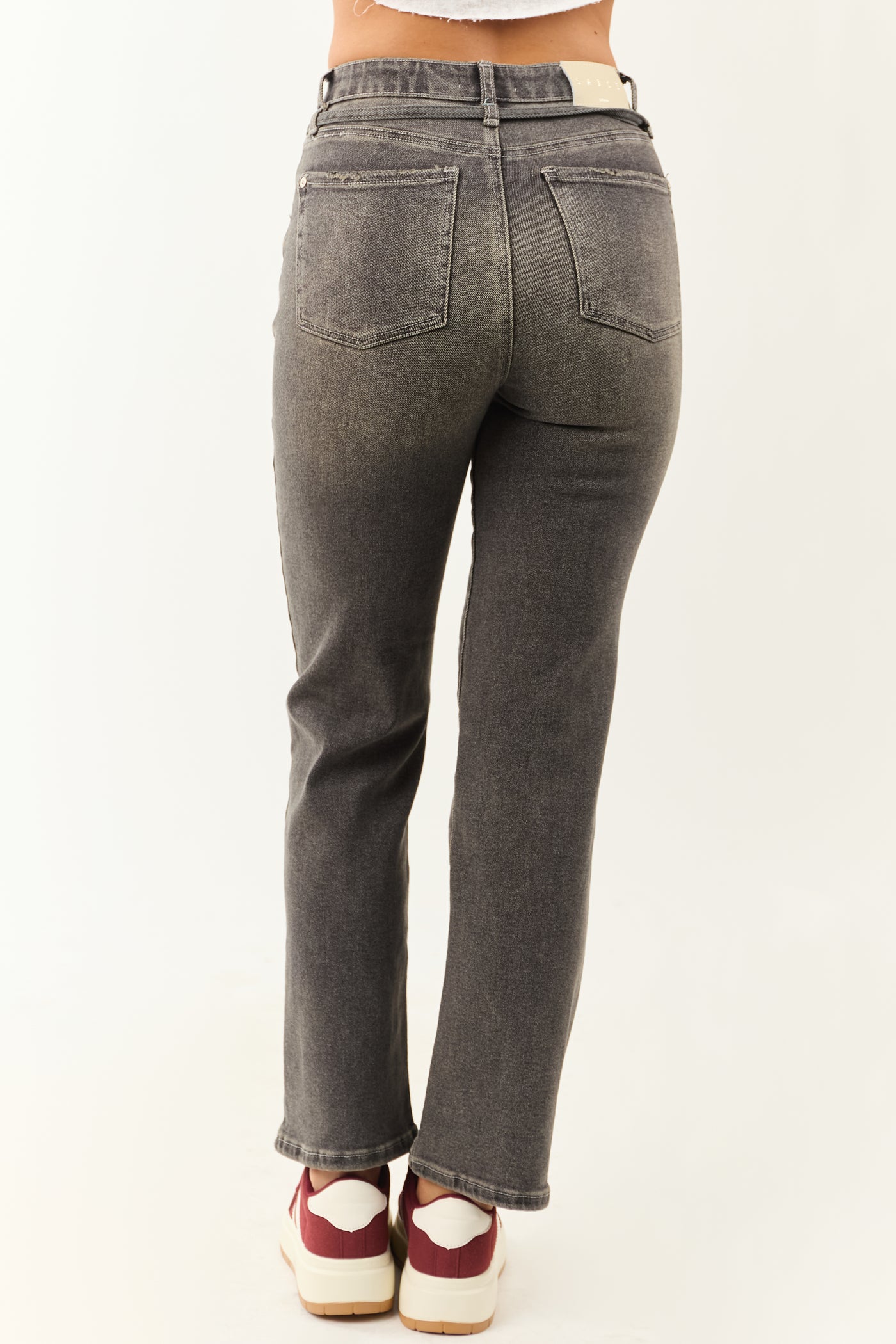 Saige Graphite Tummy Control Stretchy Straight Jeans