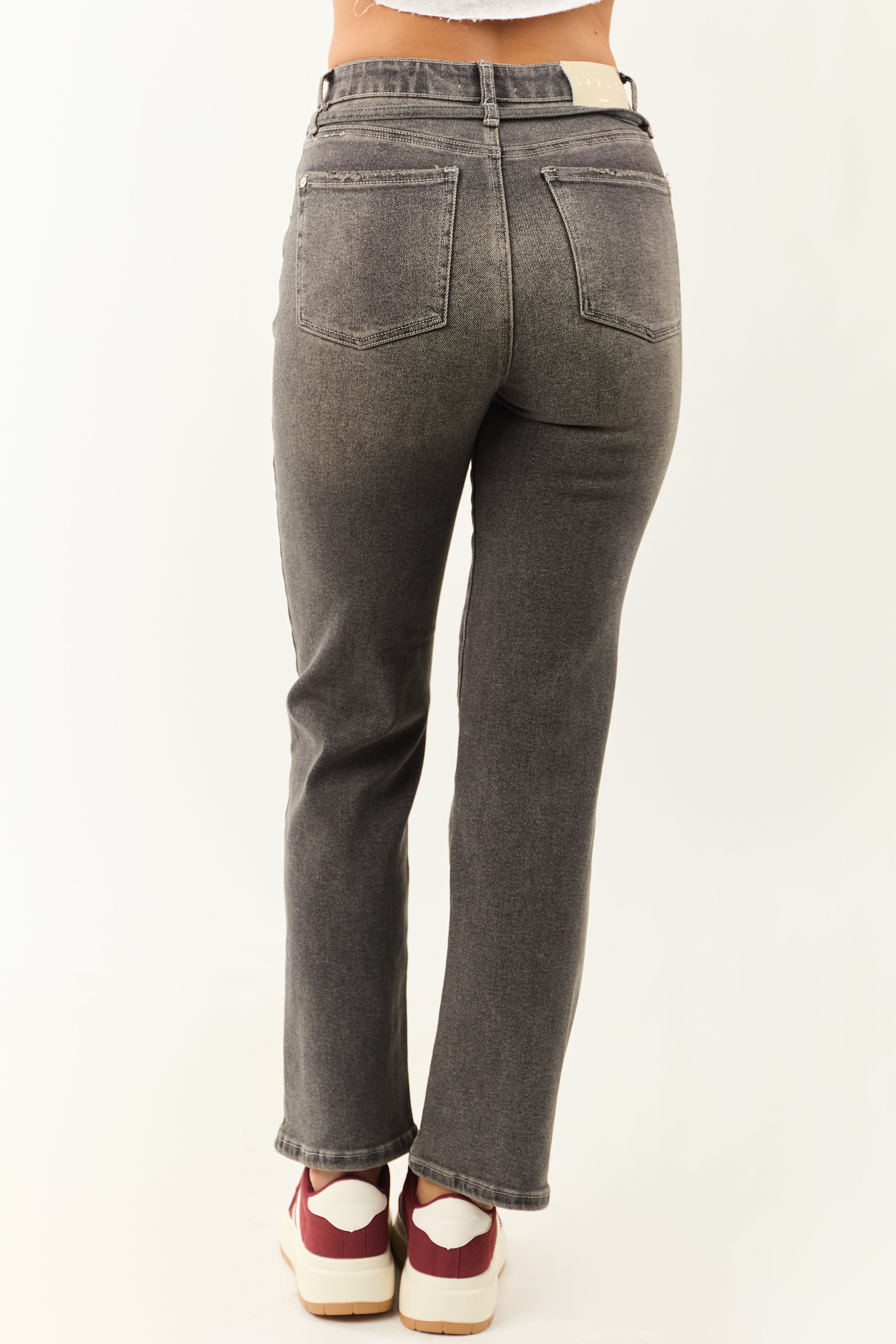 Saige Graphite Tummy Control Stretchy Straight Jeans