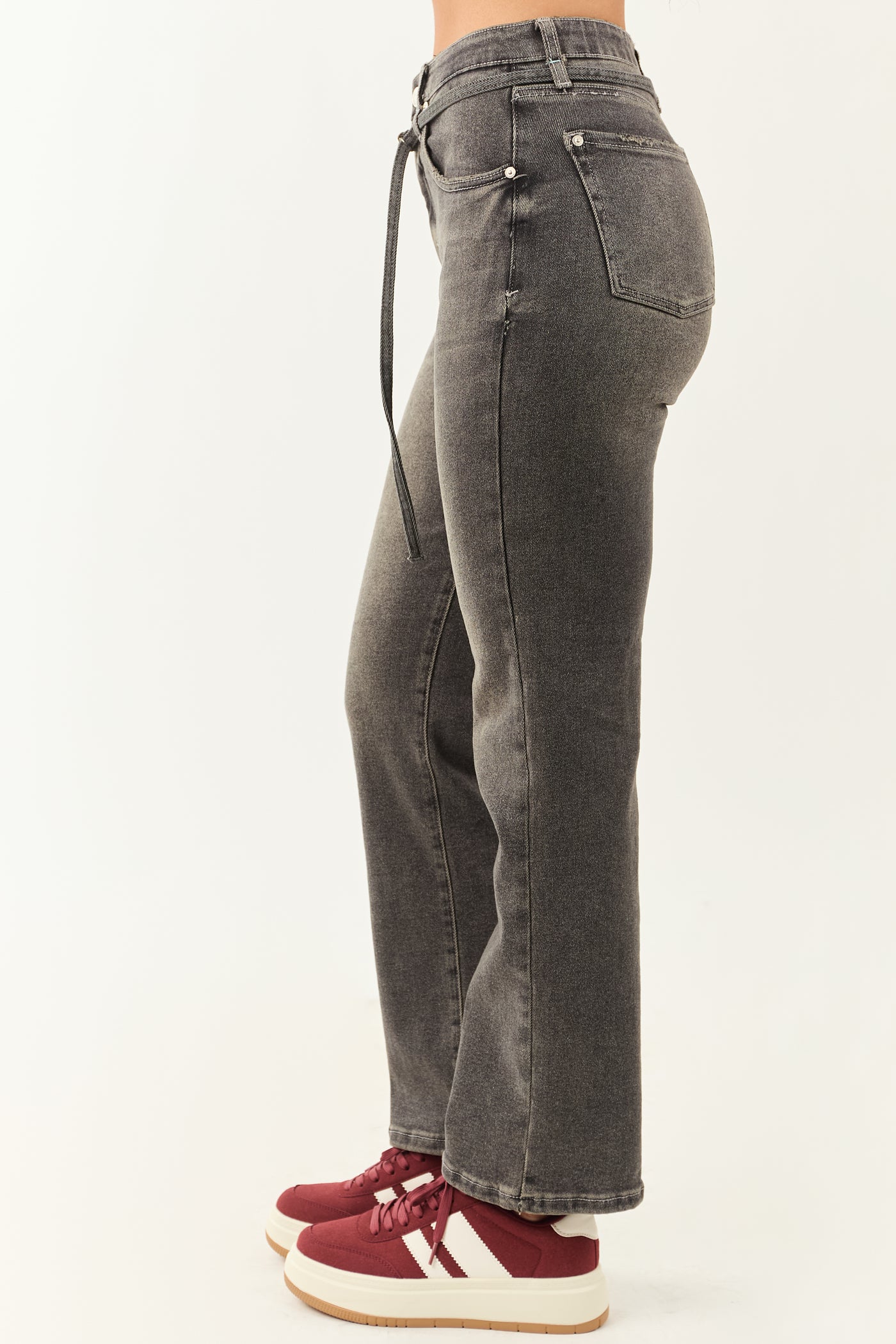 Saige Graphite Tummy Control Stretchy Straight Jeans