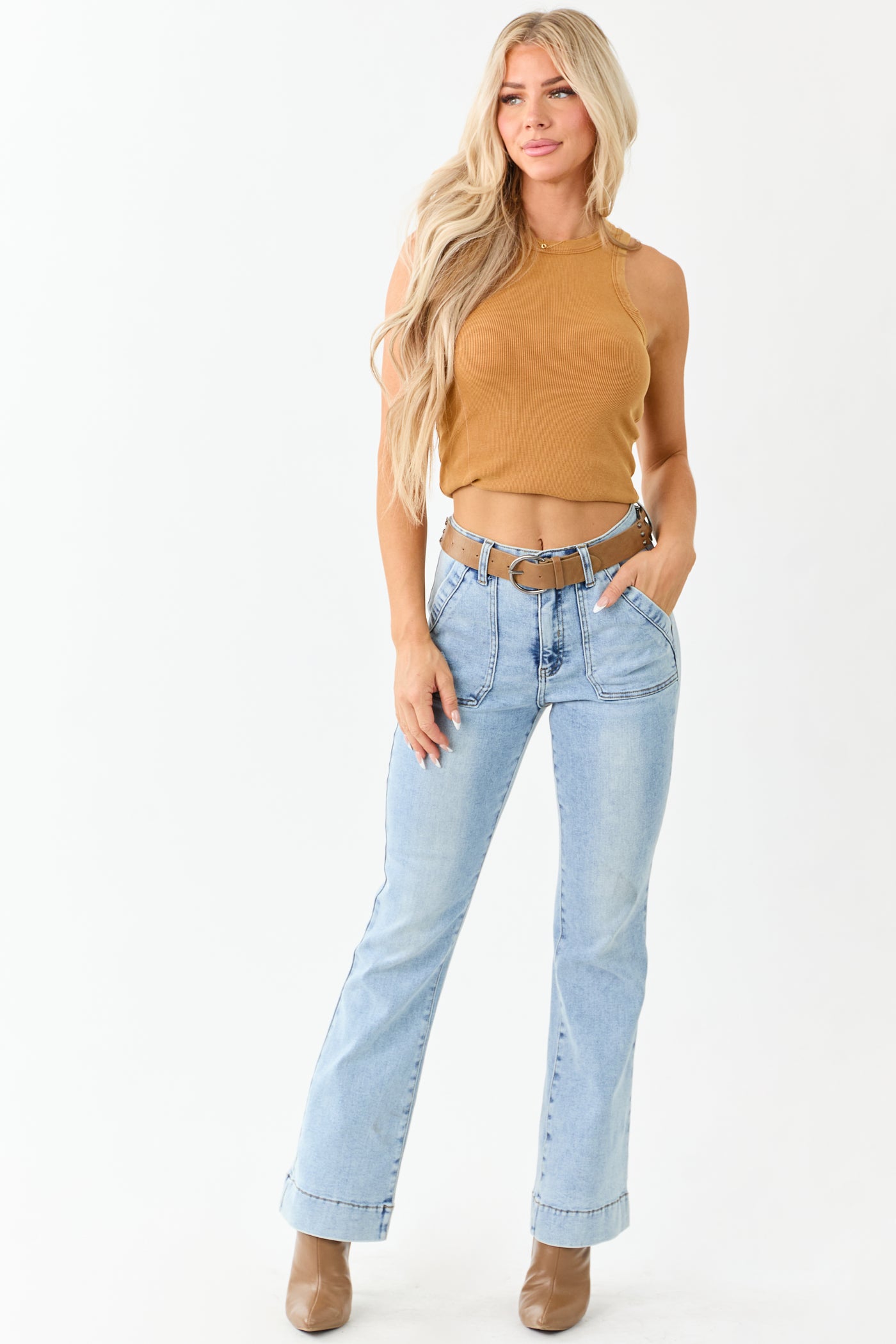 Saige Light Tummy Control Stretchy Bootcut Jeans