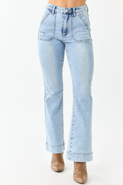 Saige Light Tummy Control Stretchy Bootcut Jeans | Lime Lush Boutique