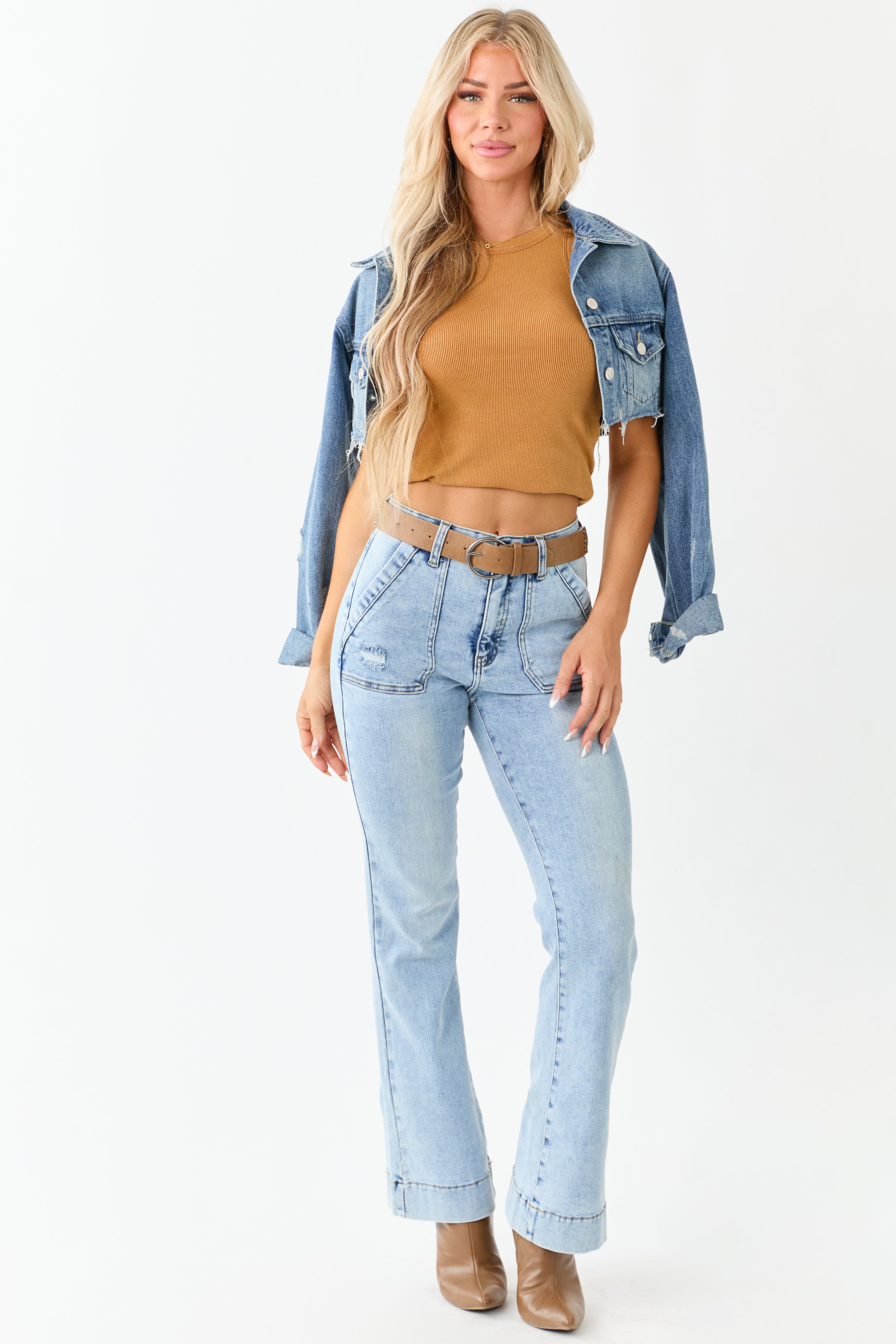 Saige Light Tummy Control Stretchy Bootcut Jeans