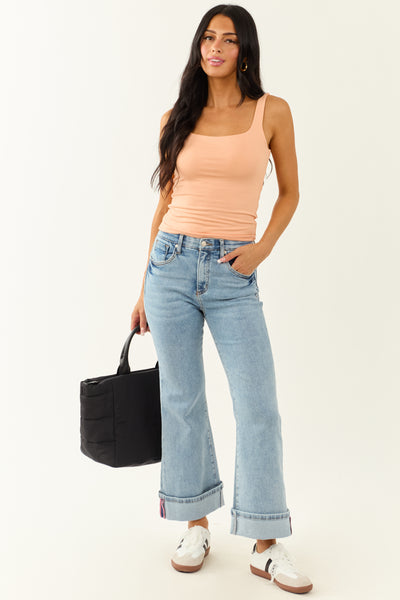 Saige Light Tummy Control Stretchy Flare Cuffed Jeans