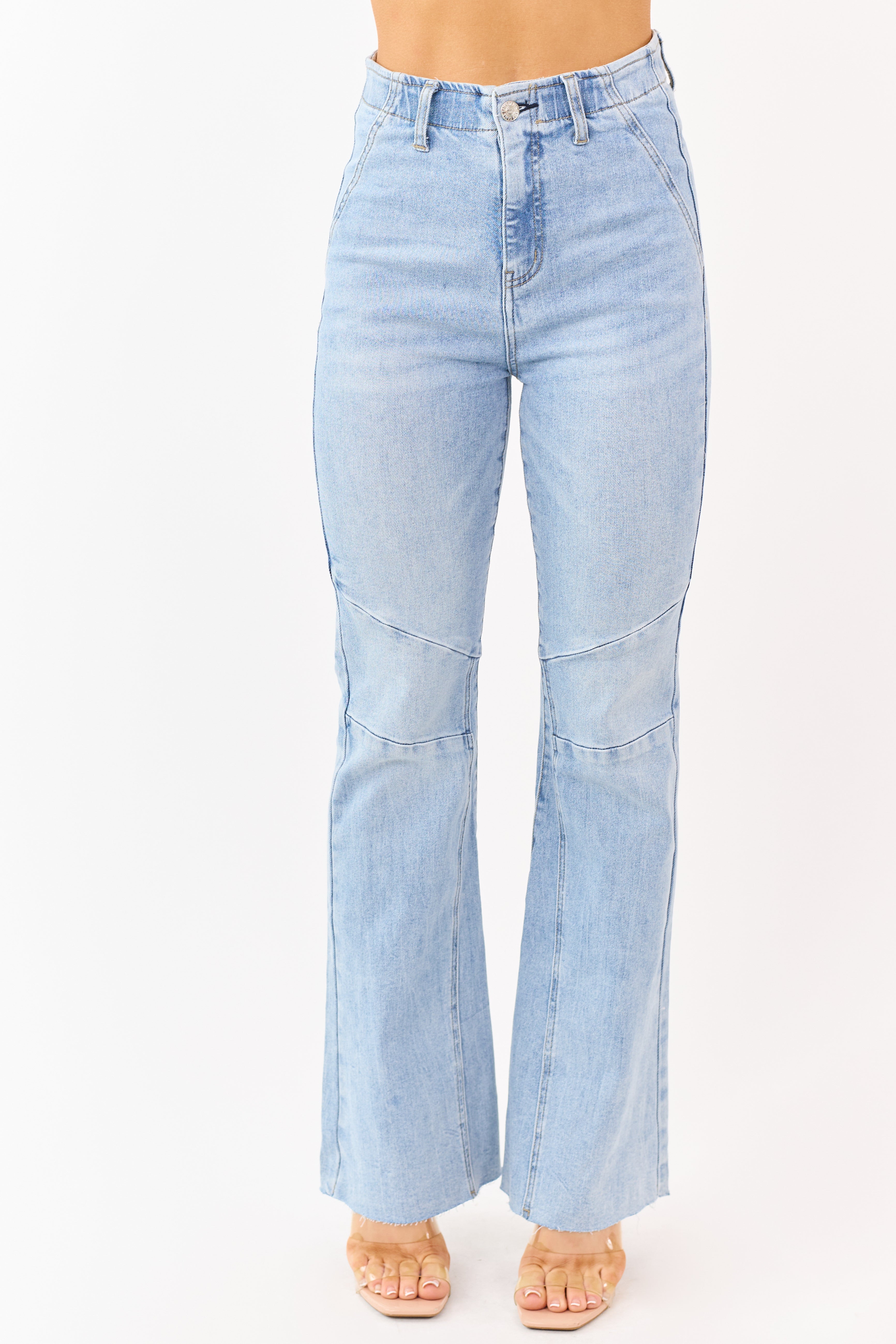 Saige Light Tummy Control Stretchy Flare Jeans | Lime Lush Boutique