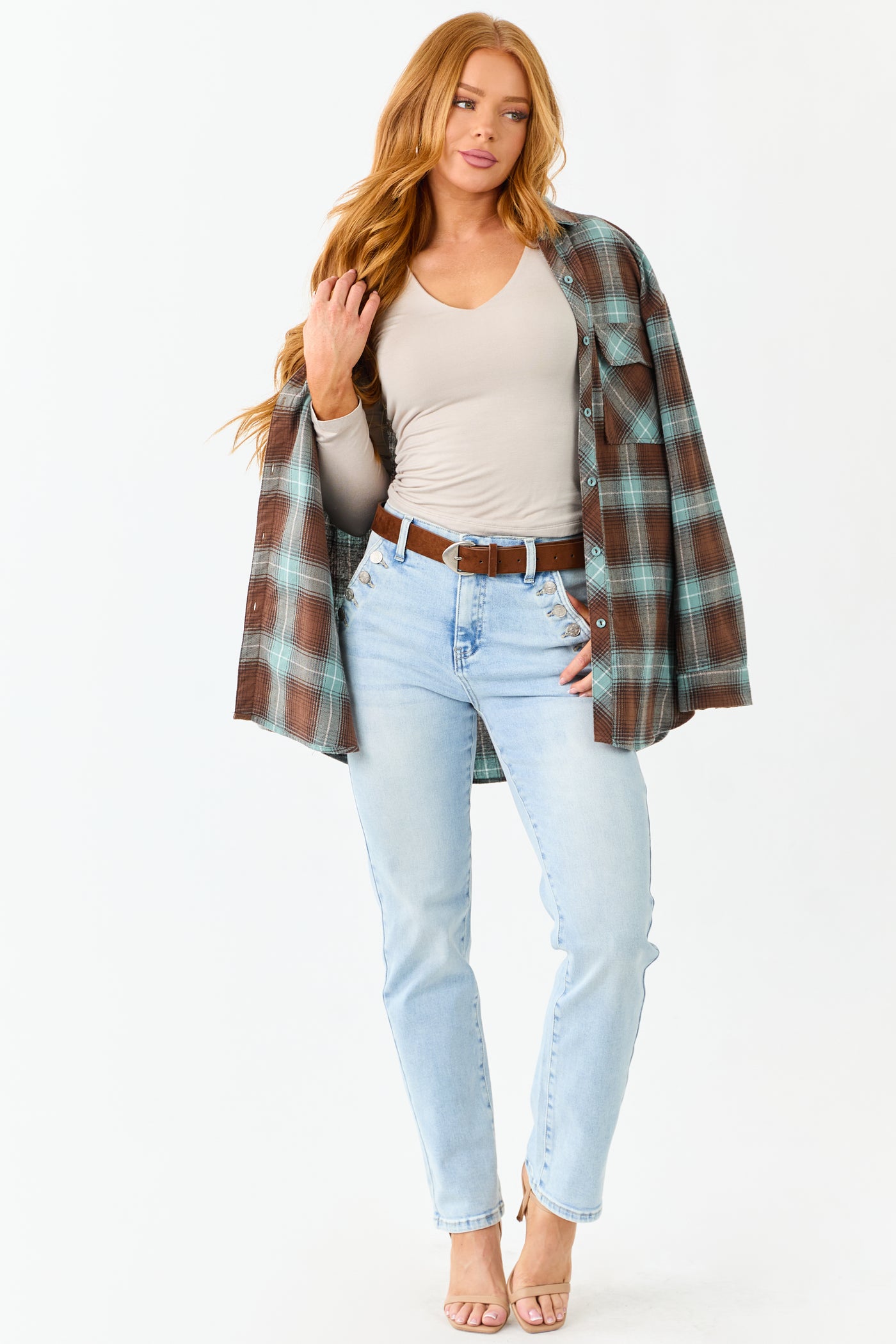 Saige Light Tummy Control Stretchy Straight Jeans
