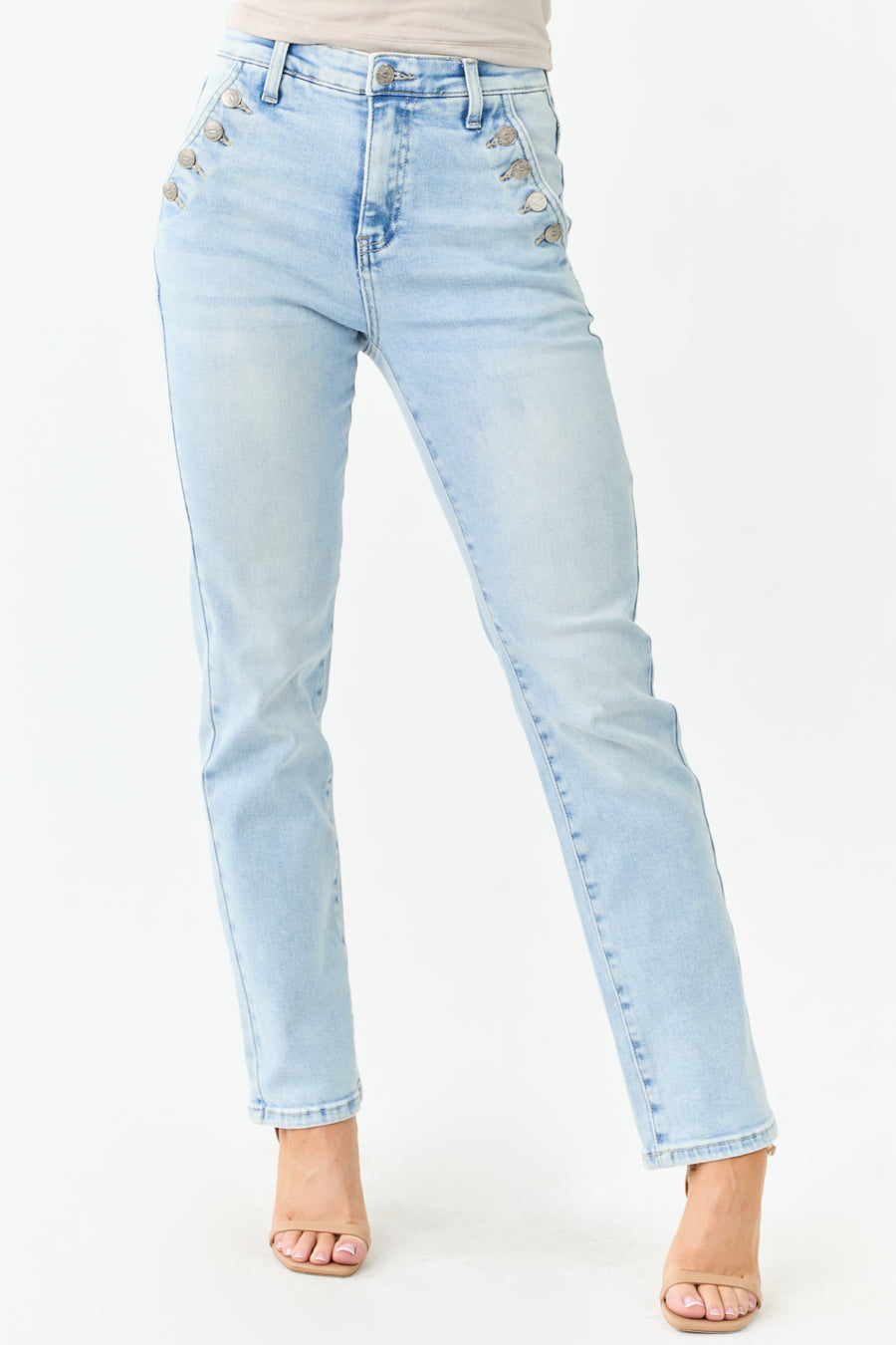 Saige Light Tummy Control Stretchy Straight Jeans