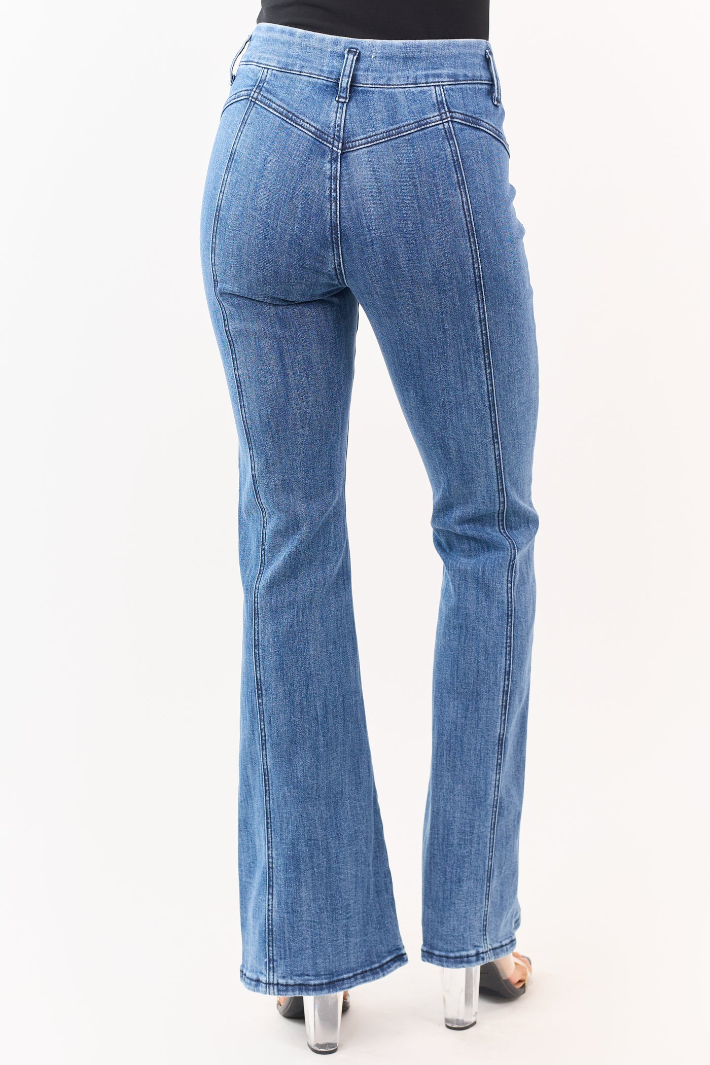 Saige Medium Dark Wash Flare Leg Stretchy Jeans