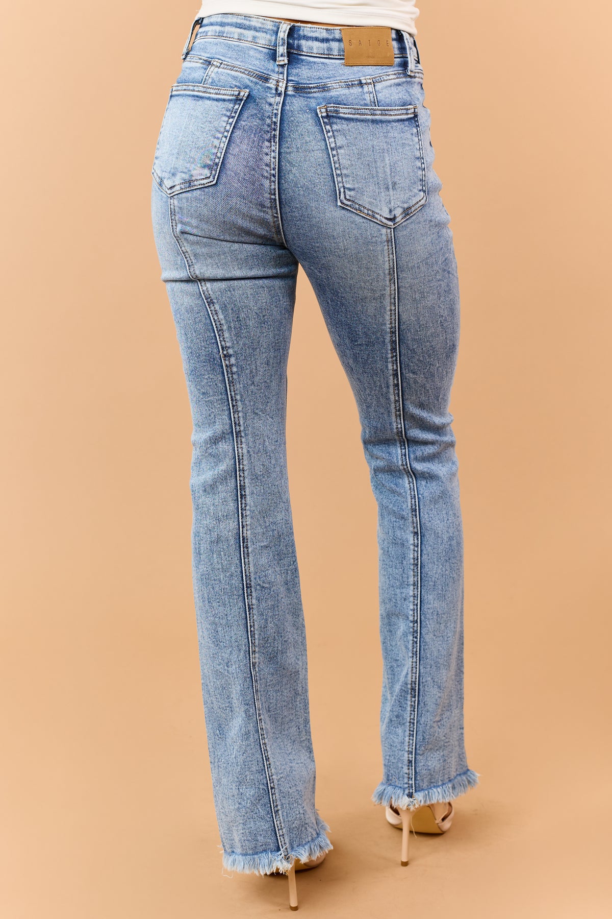 Saige Medium Mineral Wash Tummy Control Bootcut Jeans