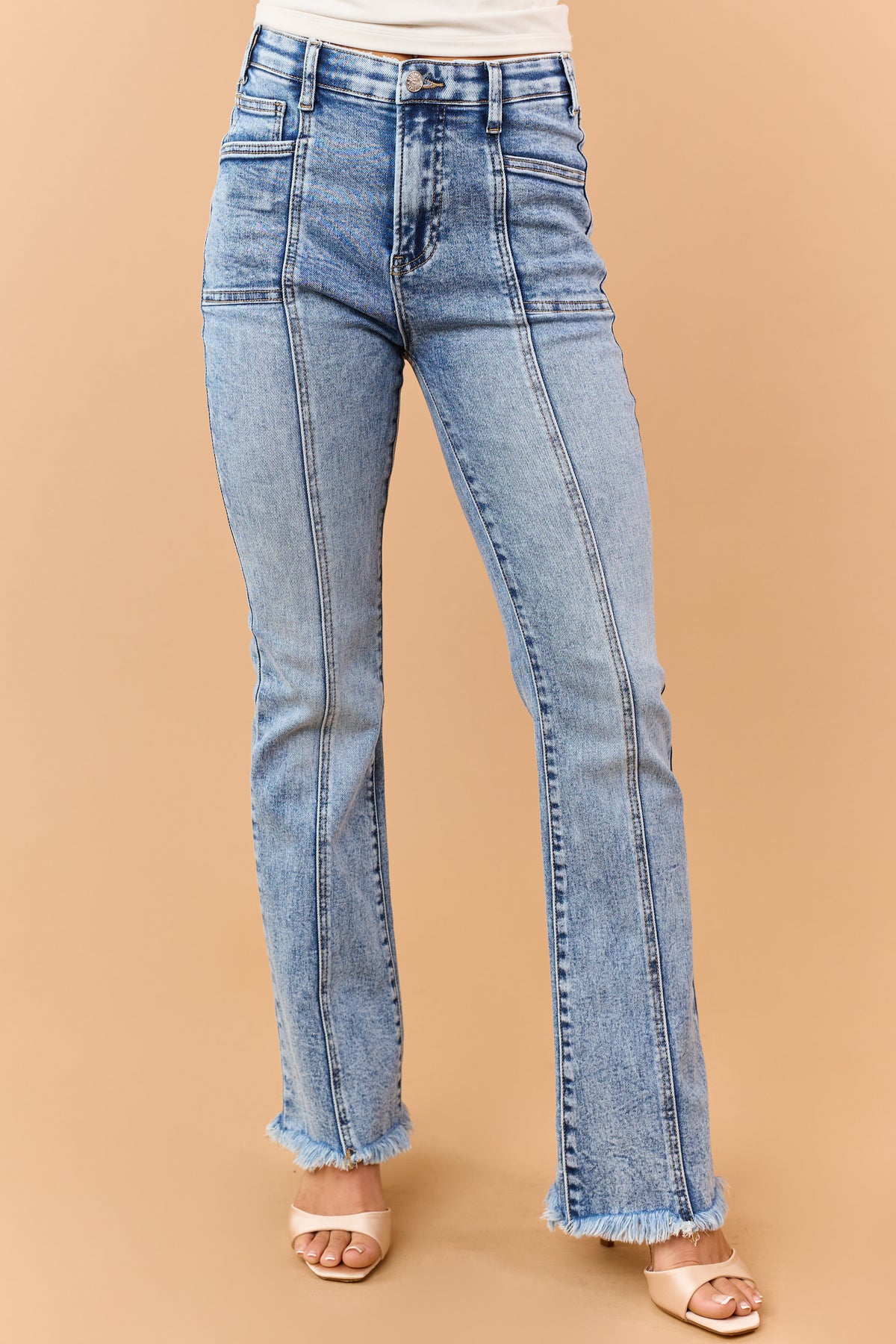 Saige Medium Mineral Wash Tummy Control Bootcut Jeans
