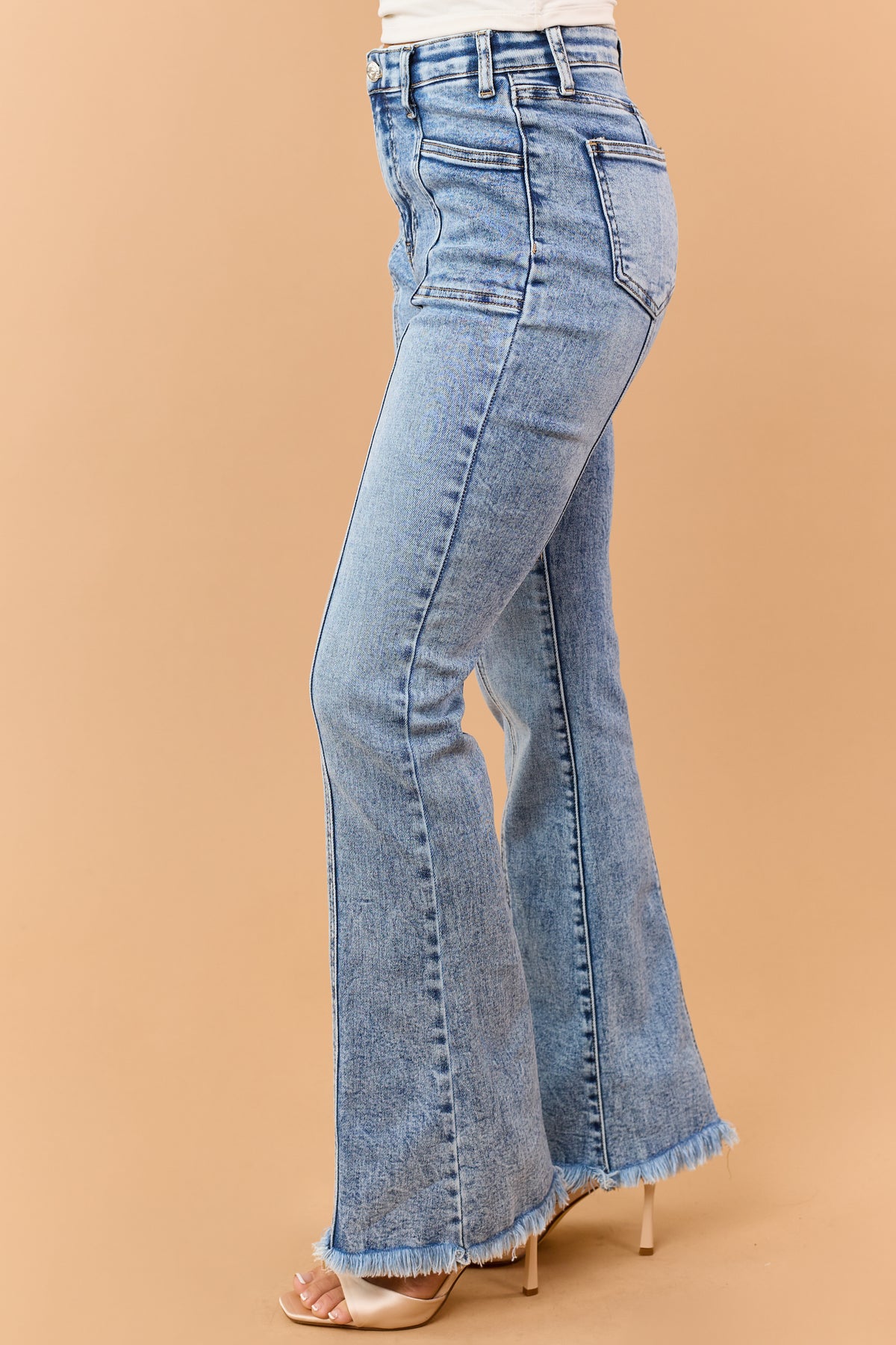 Saige Medium Mineral Wash Tummy Control Bootcut Jeans