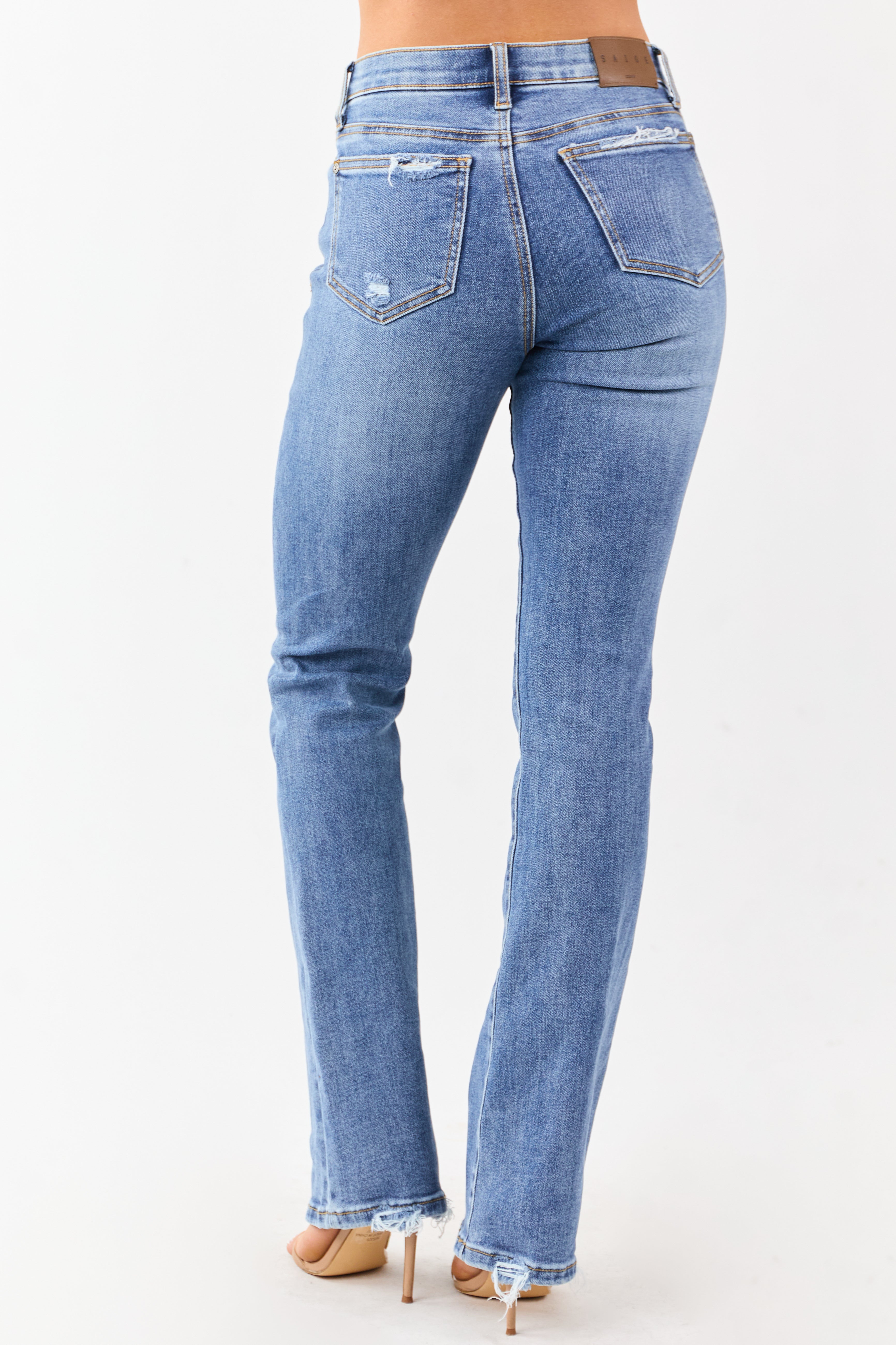 Saige Medium Tummy Control Stretchy Slim Bootcut Jeans
