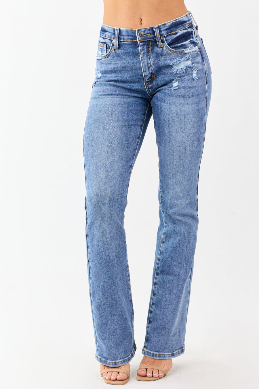 Saige Medium Tummy Control Stretchy Slim Bootcut Jeans