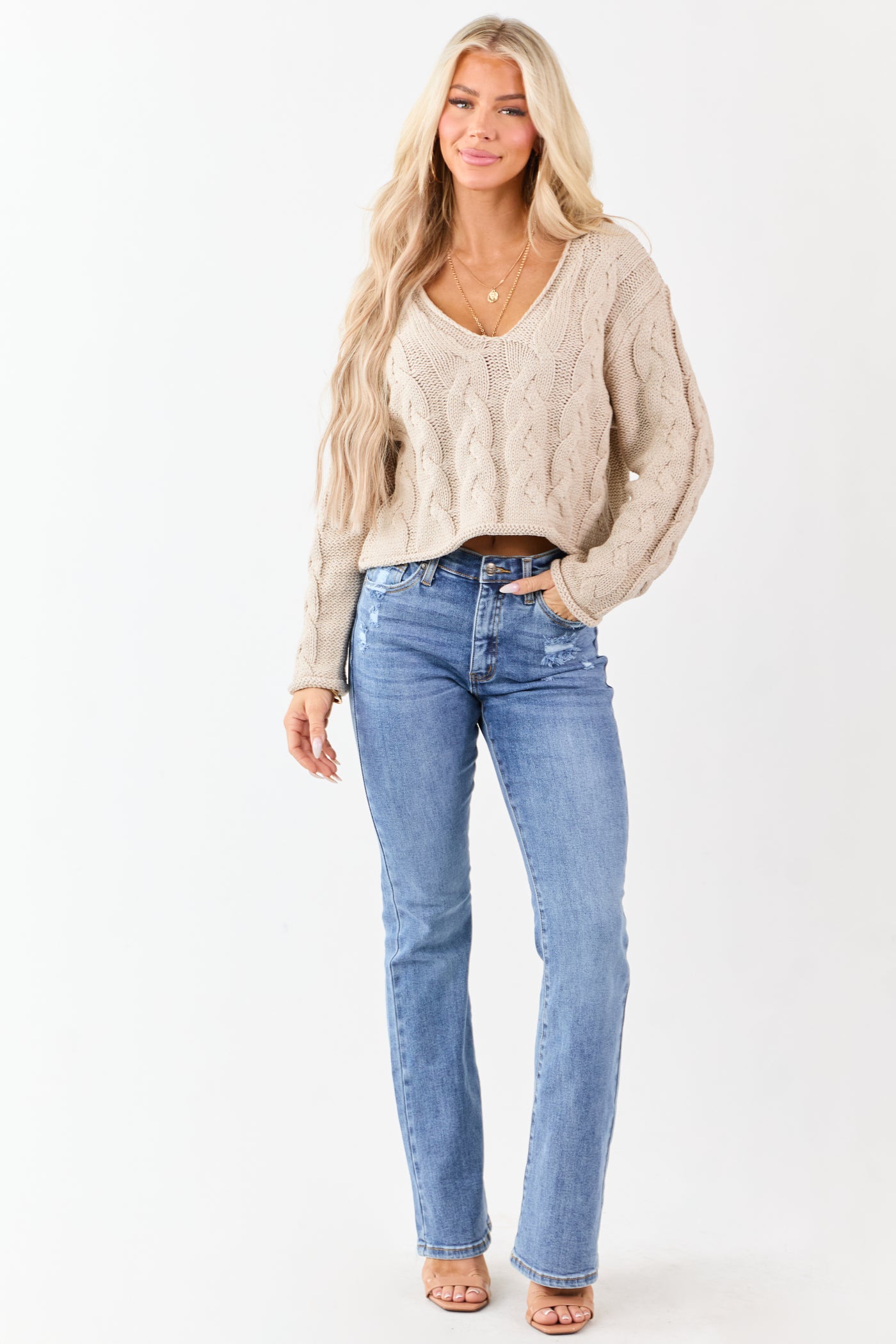 Saige Medium Tummy Control Stretchy Slim Bootcut Jeans