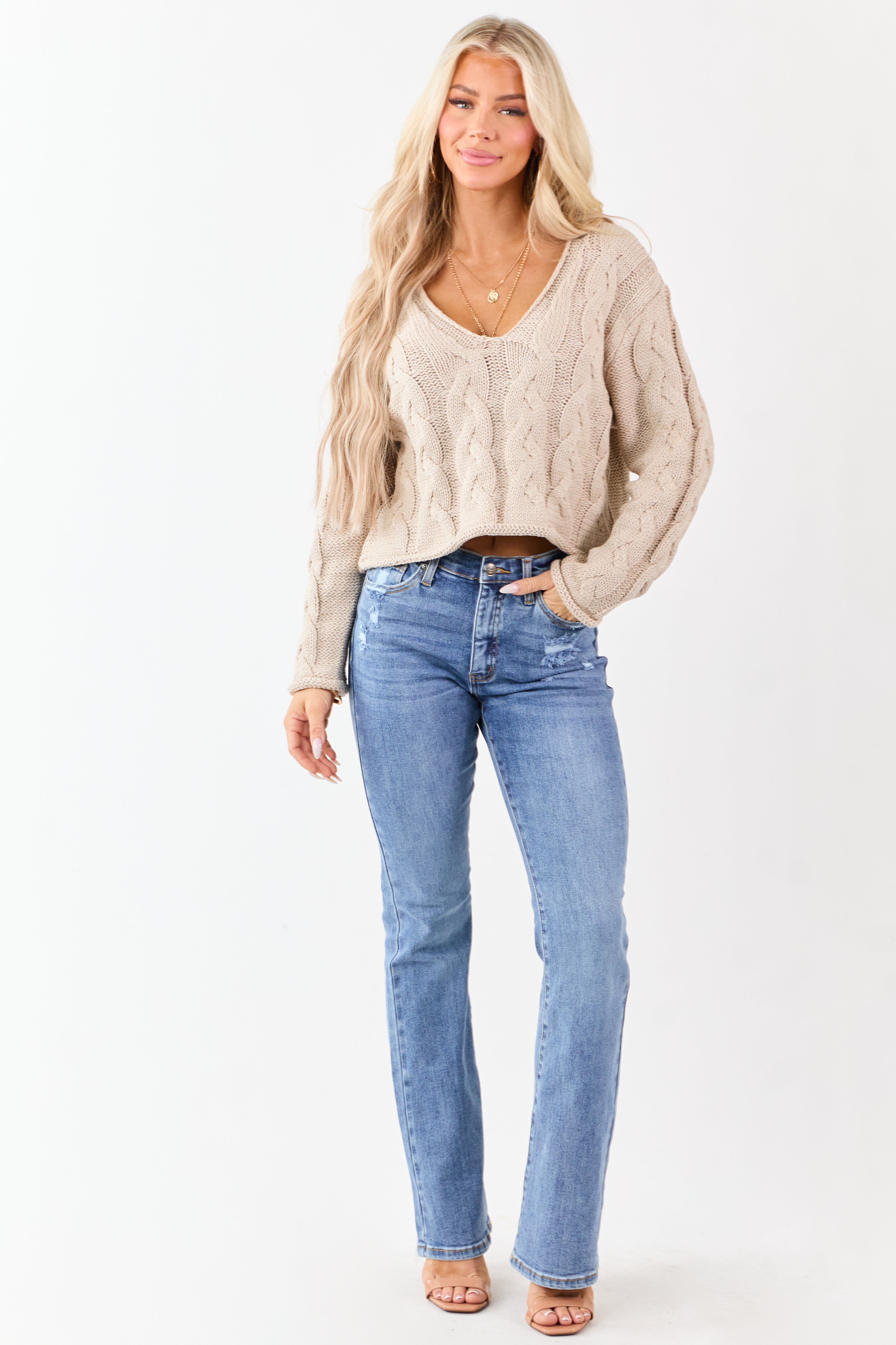 Saige Medium Tummy Control Stretchy Slim Bootcut Jeans