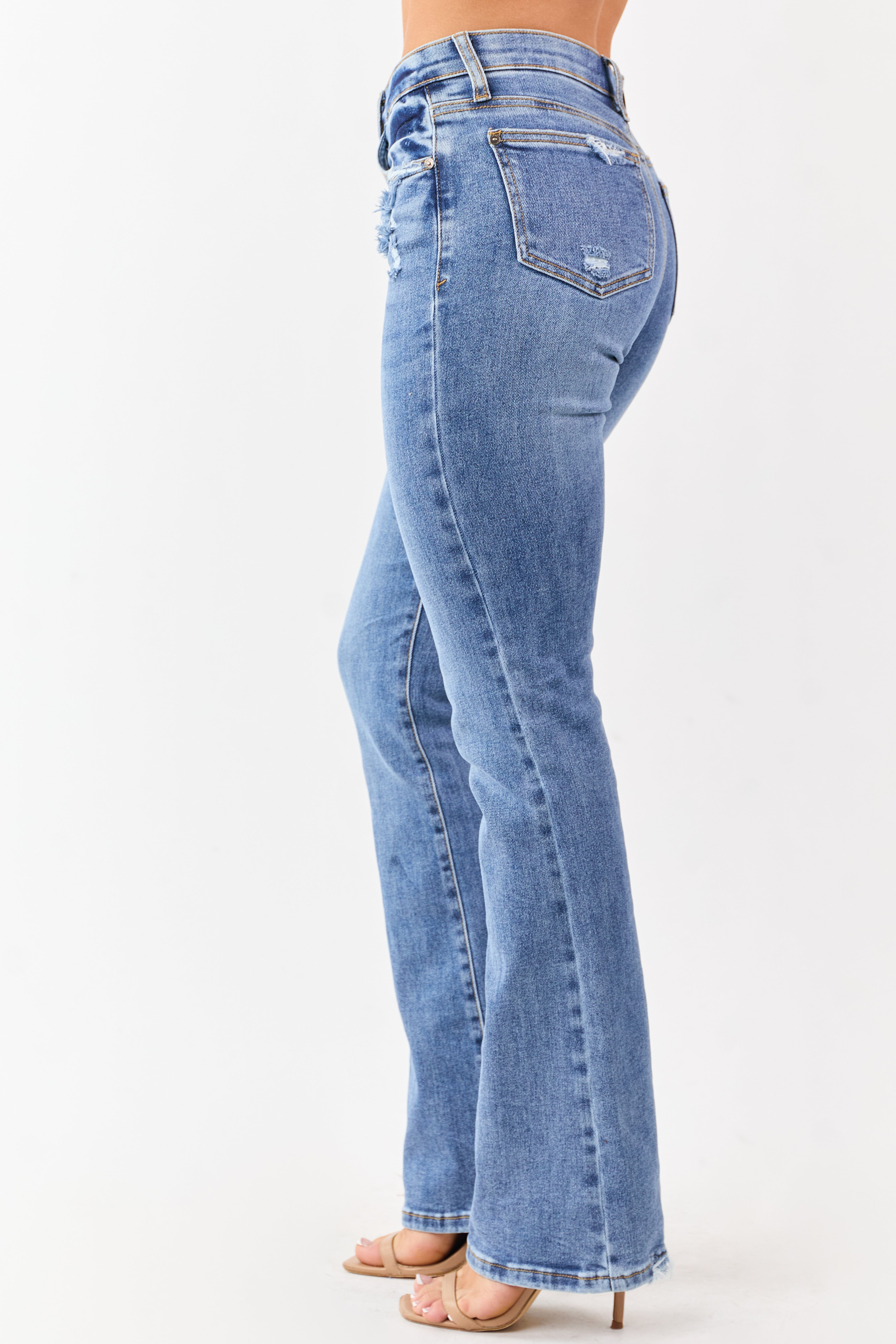 Saige Medium Tummy Control Stretchy Slim Bootcut Jeans