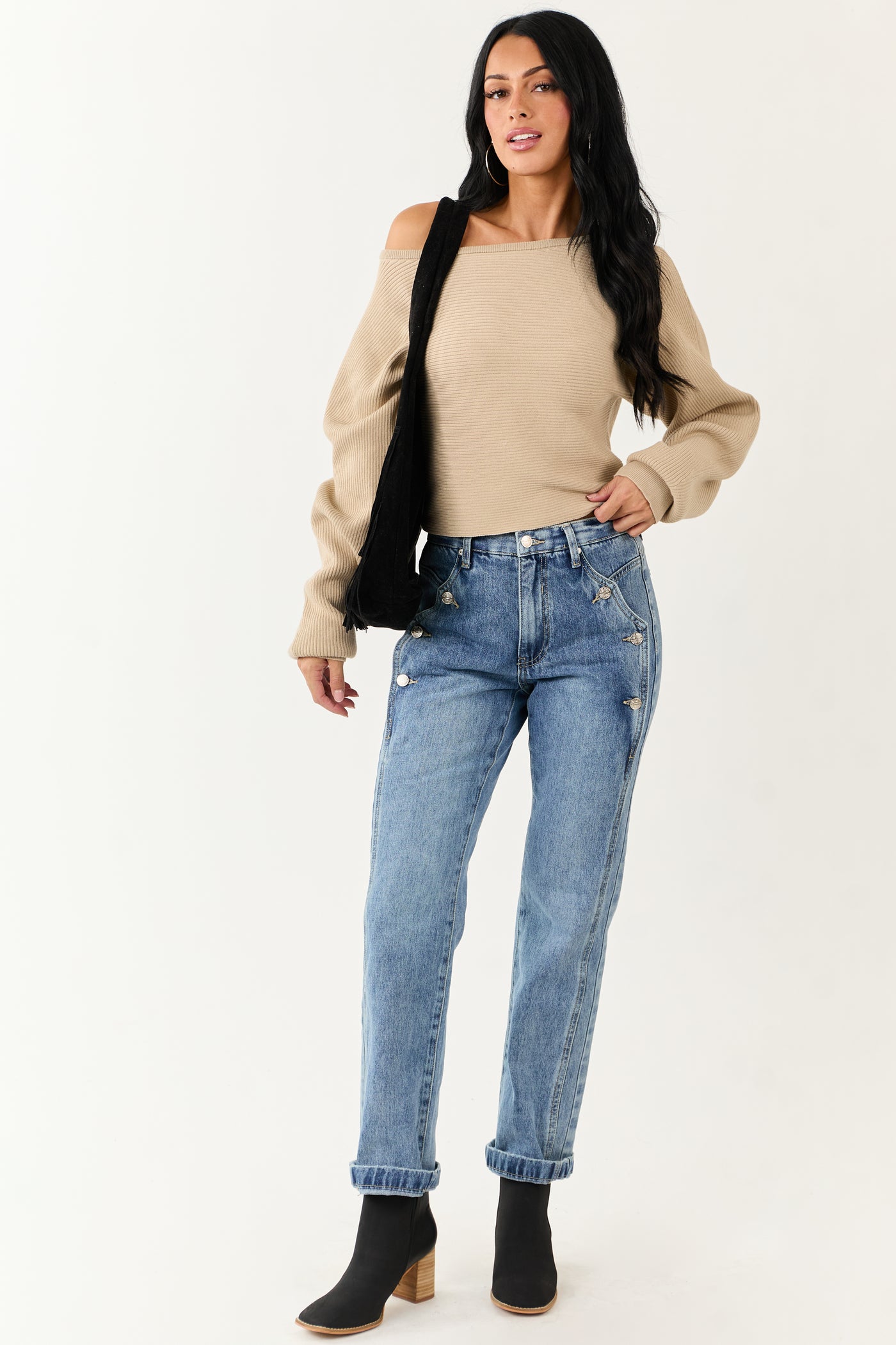 Saige Medium Wash Tummy Control Straight Leg Jeans